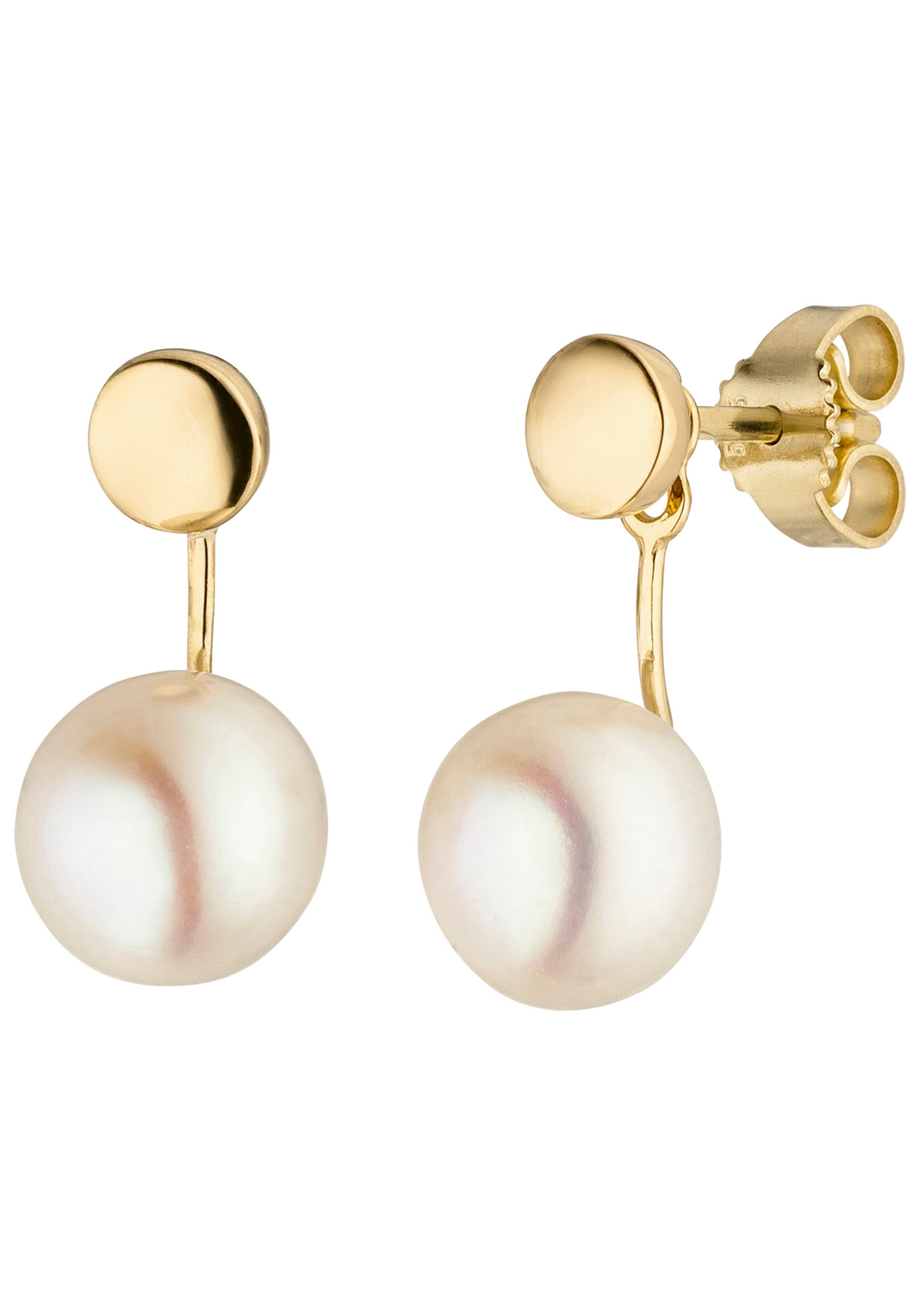 JOBO Perlenohrringe Ohrringe Goldohrringe mit Perlen, 585 Gold