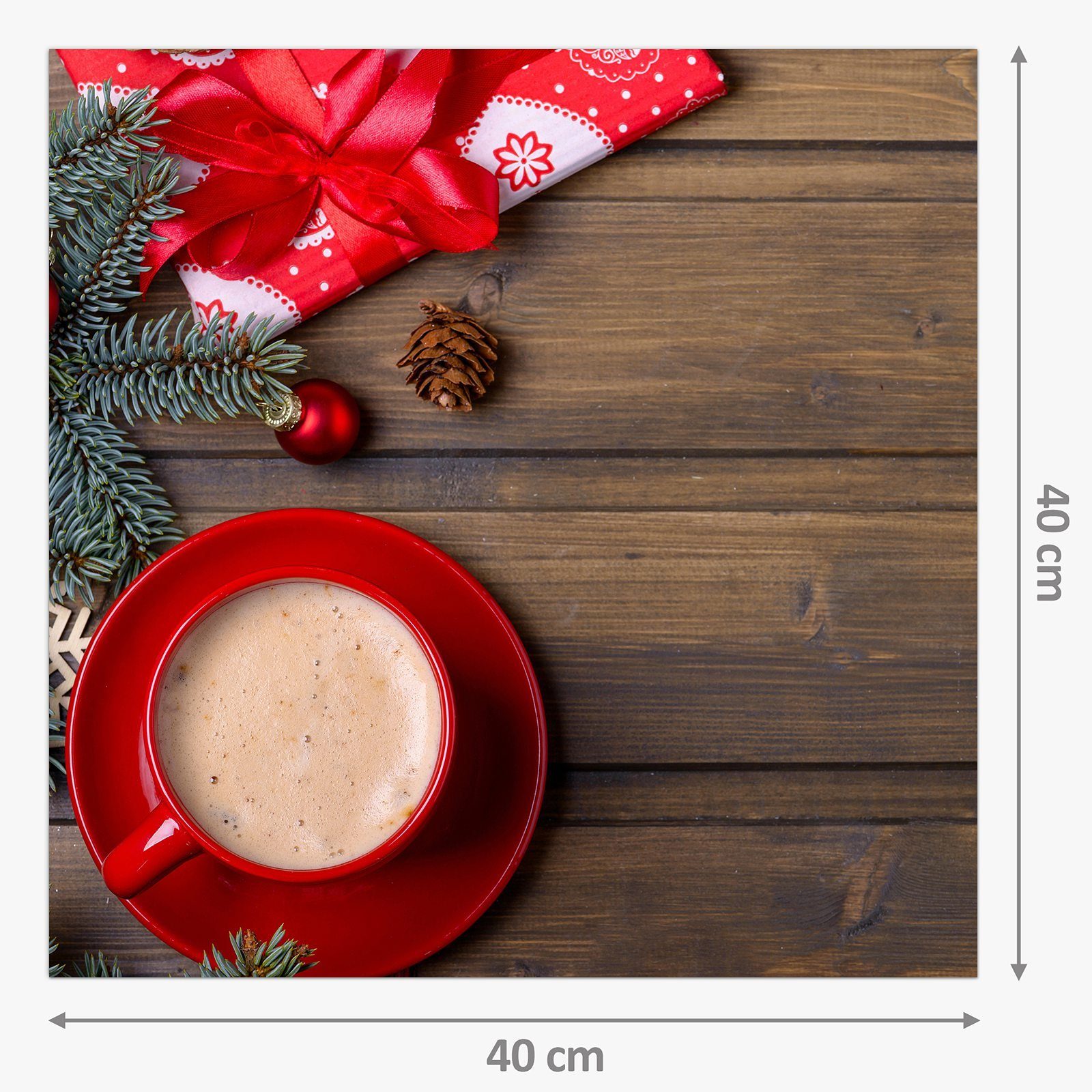 Glas Küchenrückwand Weihnachtszeit zur Küchenrückwand Spritzschutz mit Primedeco Kaffee Motiv