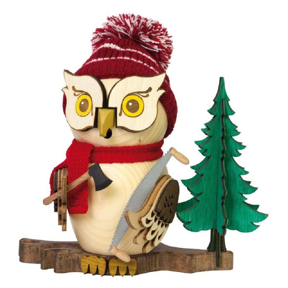 Kuhnert Weihnachtsfigur Kuhnert Räucherfigur Eule Waldarbeiter (1 St)