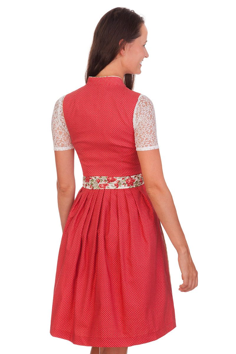 Alpenwahnsinn Dirndl Midi Dirndl 2tlg. - ROSENROT II - rot