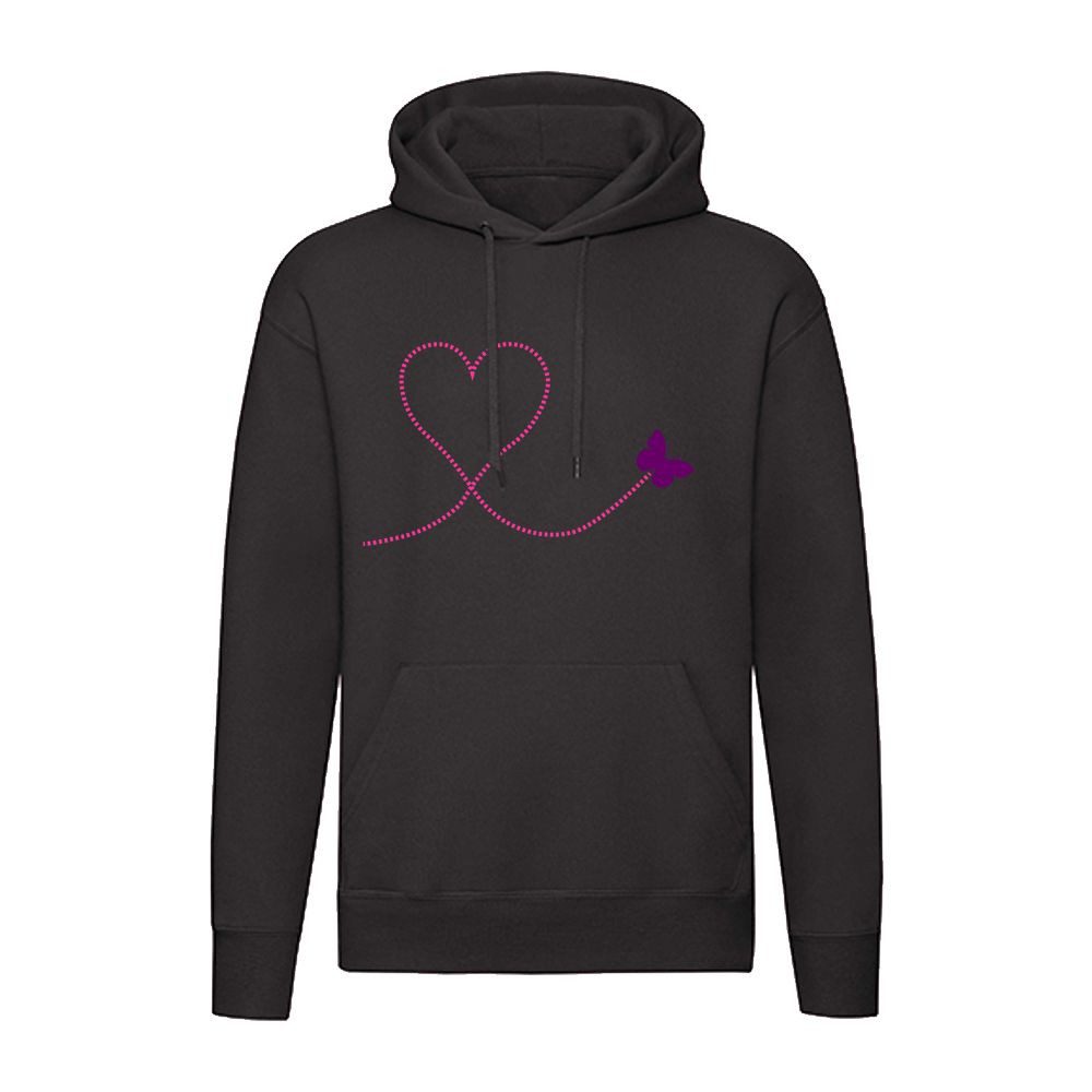 G-graphics Hoodie Herz mit Schmetterling Unisex mit Motiv aus unserer Pink-Purple-Collection