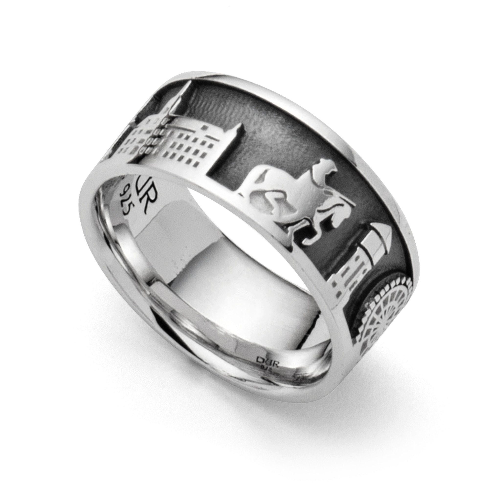 Fingerring DUR Schmuck: Ring "Oldenburg" Stadtring 925er Sterlingsilber dunkel rh