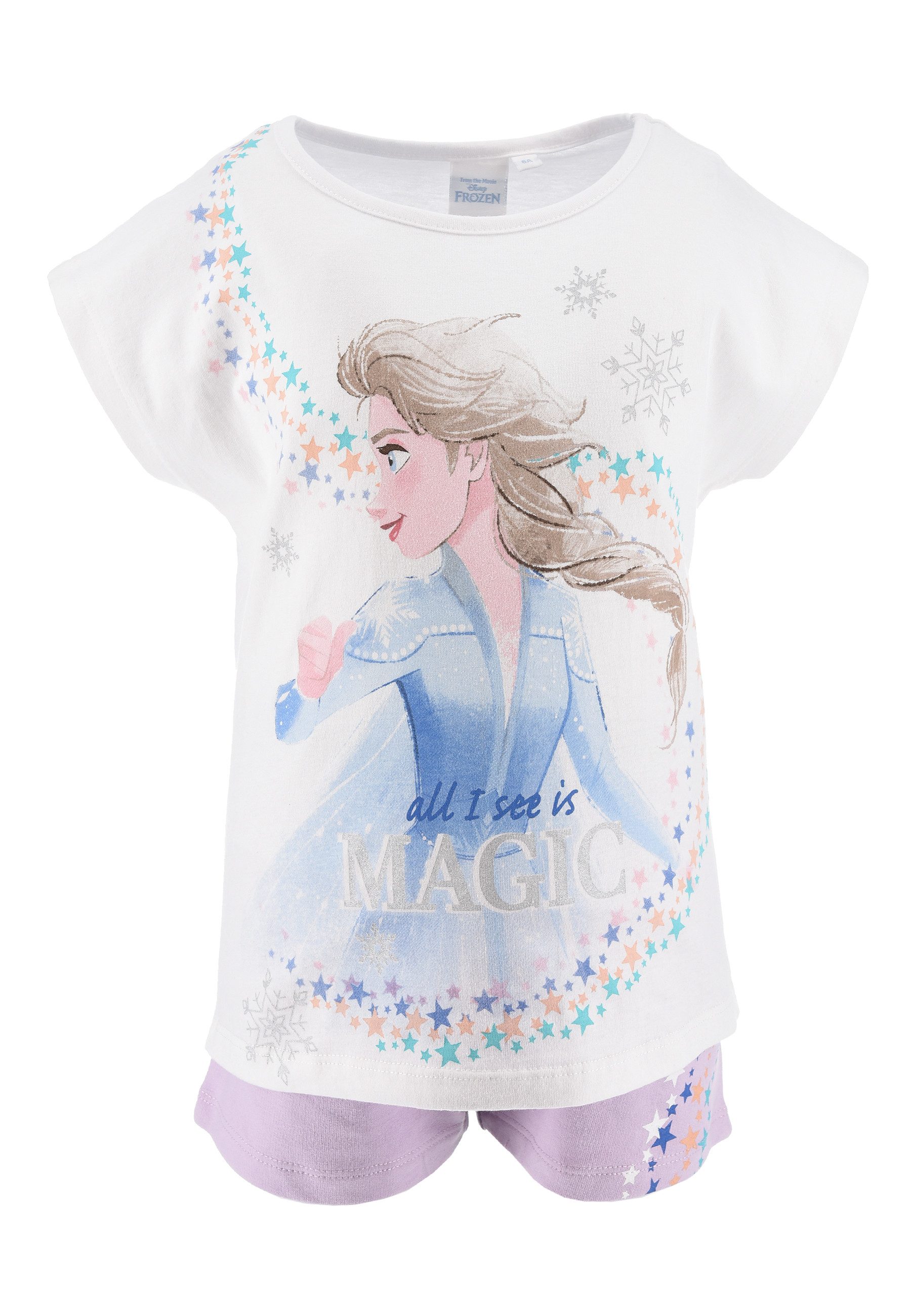 T-Shirt & Shorts Bekleidungs-Set Eiskönigin Anna &Elsa