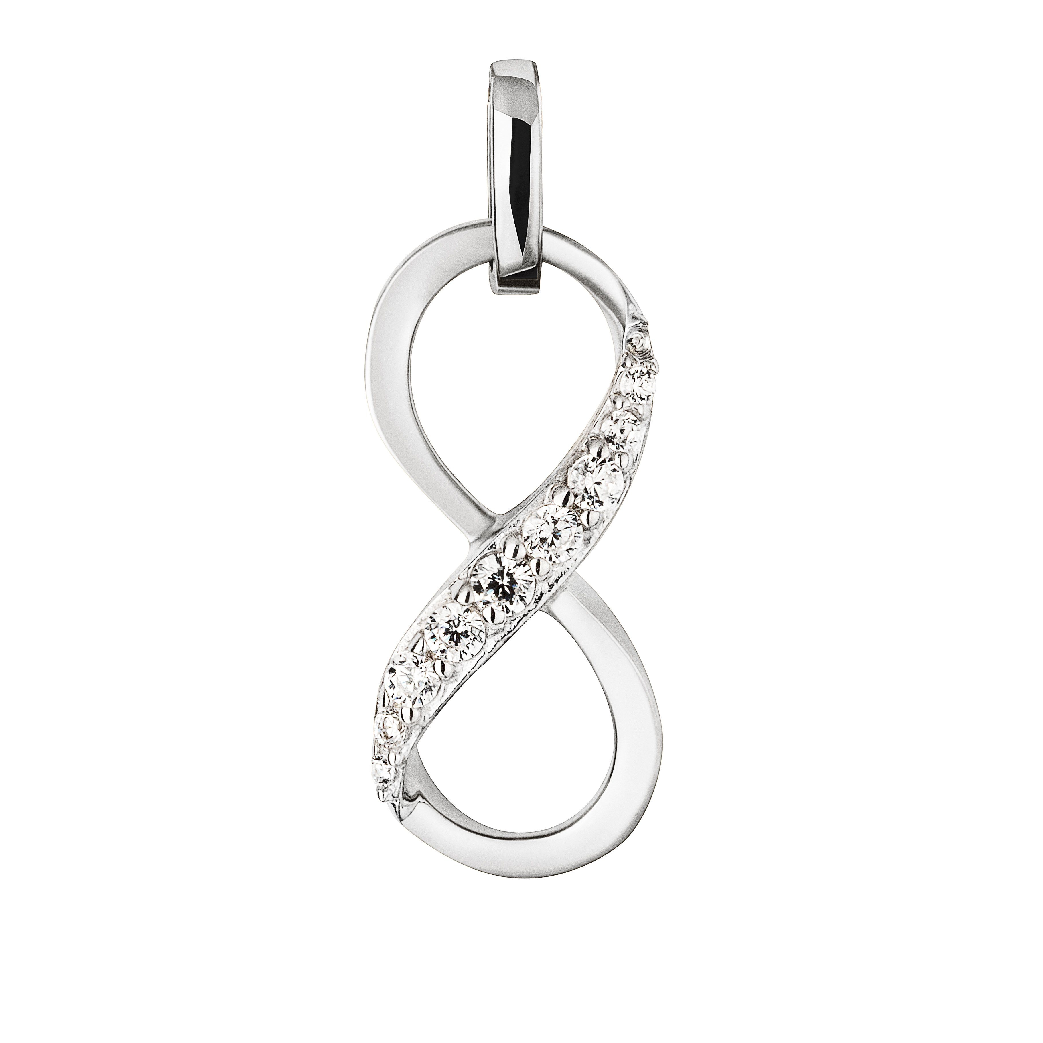 Kettenanhänger Infinity 16x7mm Kettenanhänger 925 Silber Zirkonia