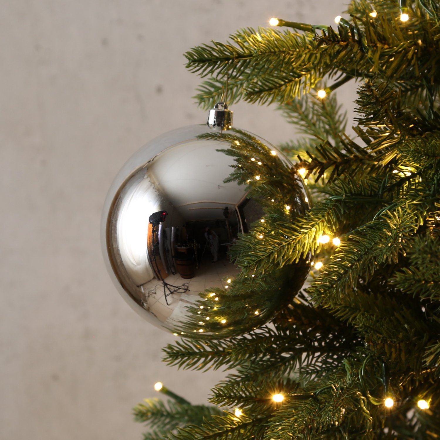 MARELIDA Weihnachtsbaumkugel glänzend Außen Weihnachtskugel bruchfest St) (1 silber 14cm Christbaumkugel