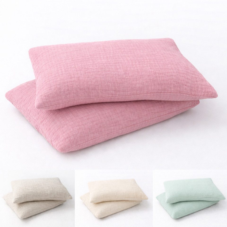 BABEES Kissenbezüge 2-er Set Kissenbezug 40x60 / 30x50 cm 100% Musselin Baumwolle 150 g/qm, Kissenbezüge Kissenhülle Kinderbettwäsche Kinderzimmer Creme Beige