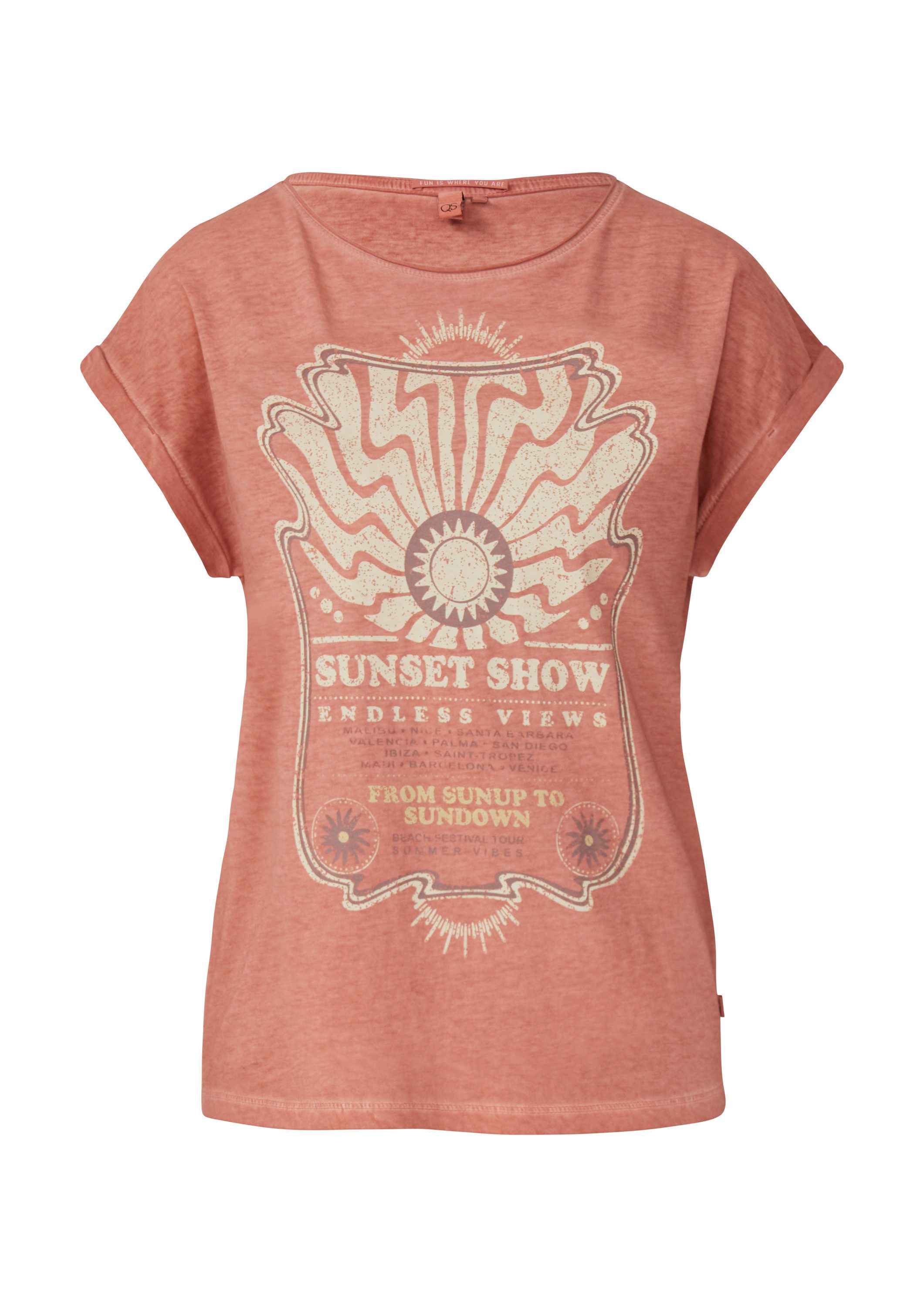 QS Kurzarmshirt T-Shirt Gewaschenes T-Shirt mit günstig online kaufen