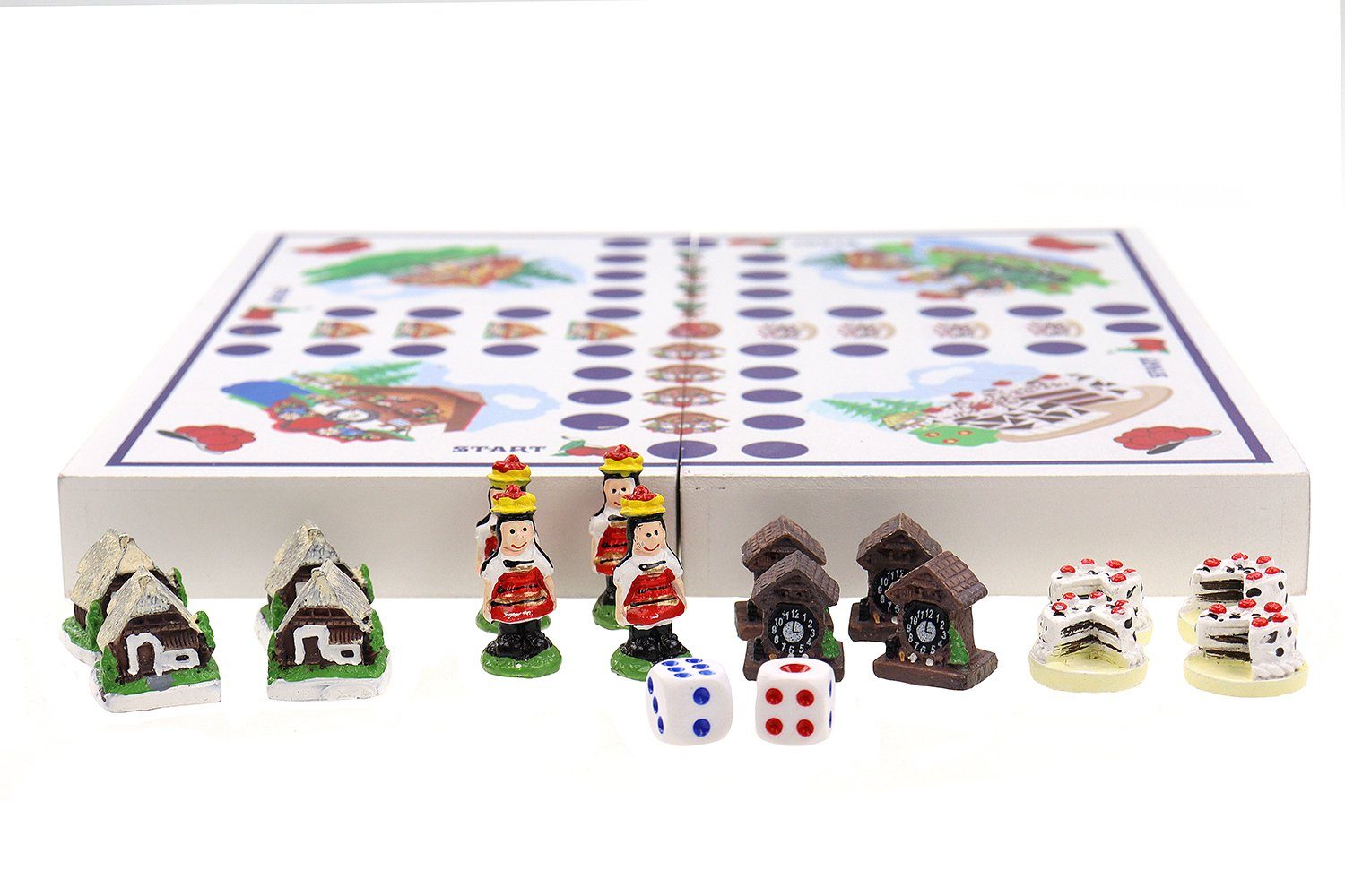 ELLUG Spiel Würfelspiel Brettspiel Schwarzwald Black Forrest Bollenhut 25*25*3cm, Gesellschaftsspiel