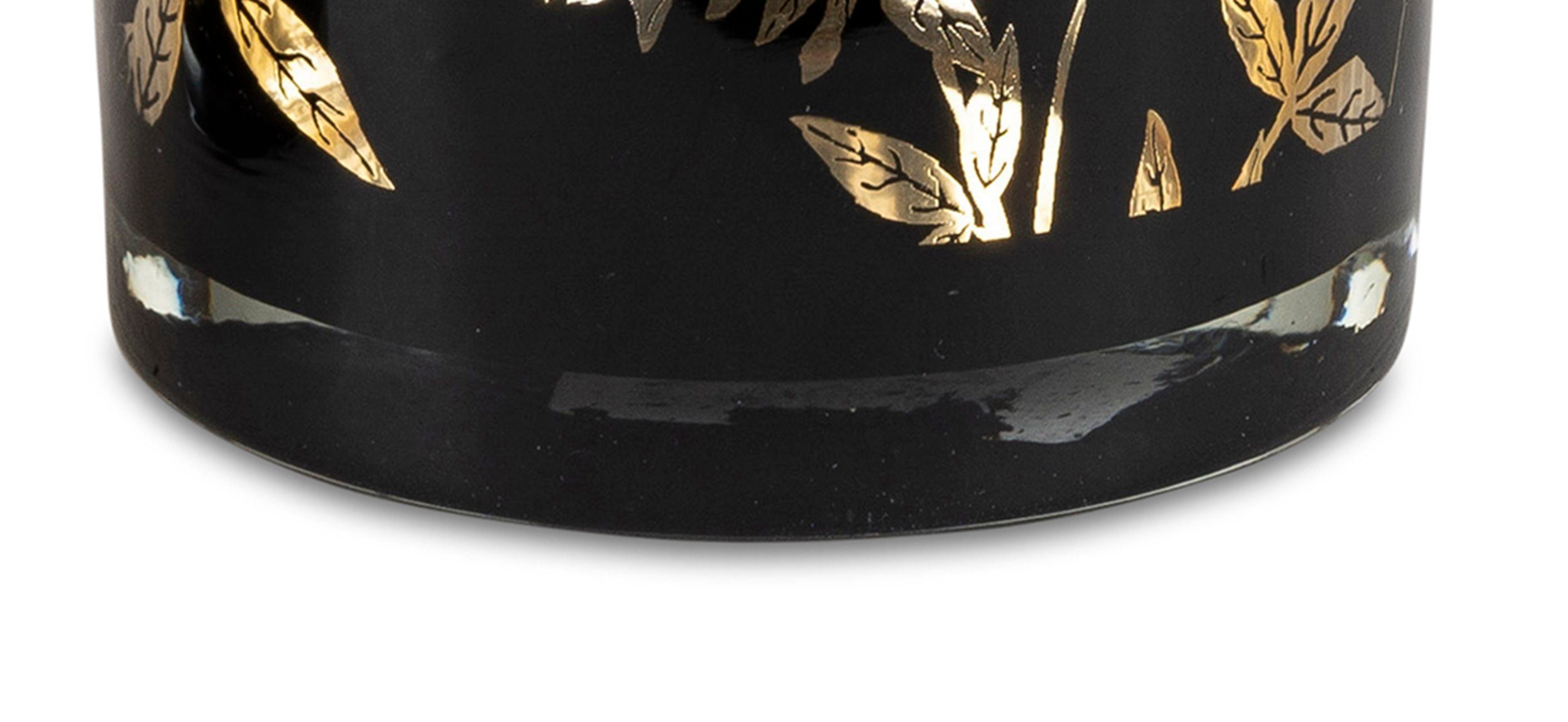 Windlicht Teelichthalter gold 13cm dekojohnson Windlichtglas schwarz