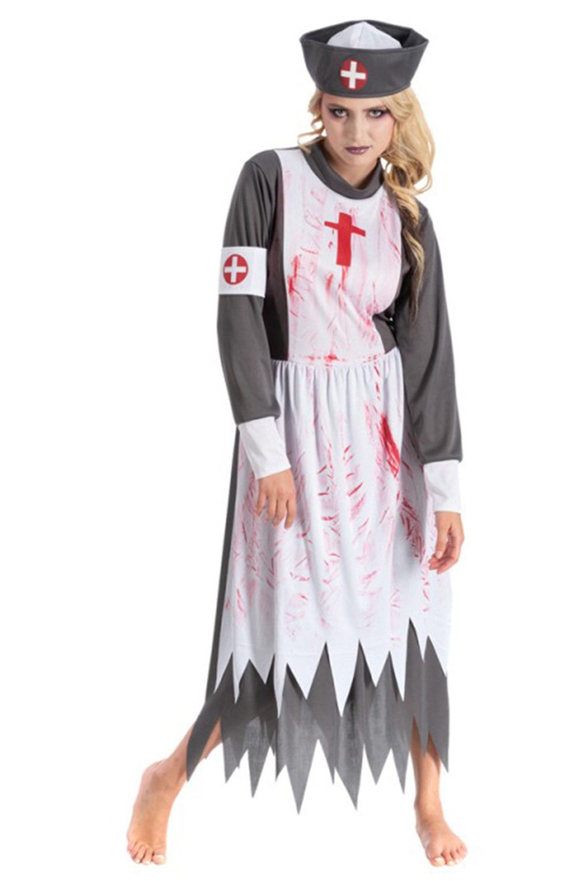 CHAKS Hexen-Kostüm Zombie Krankenschwester Damen Kostüm 'Bloody Nurse