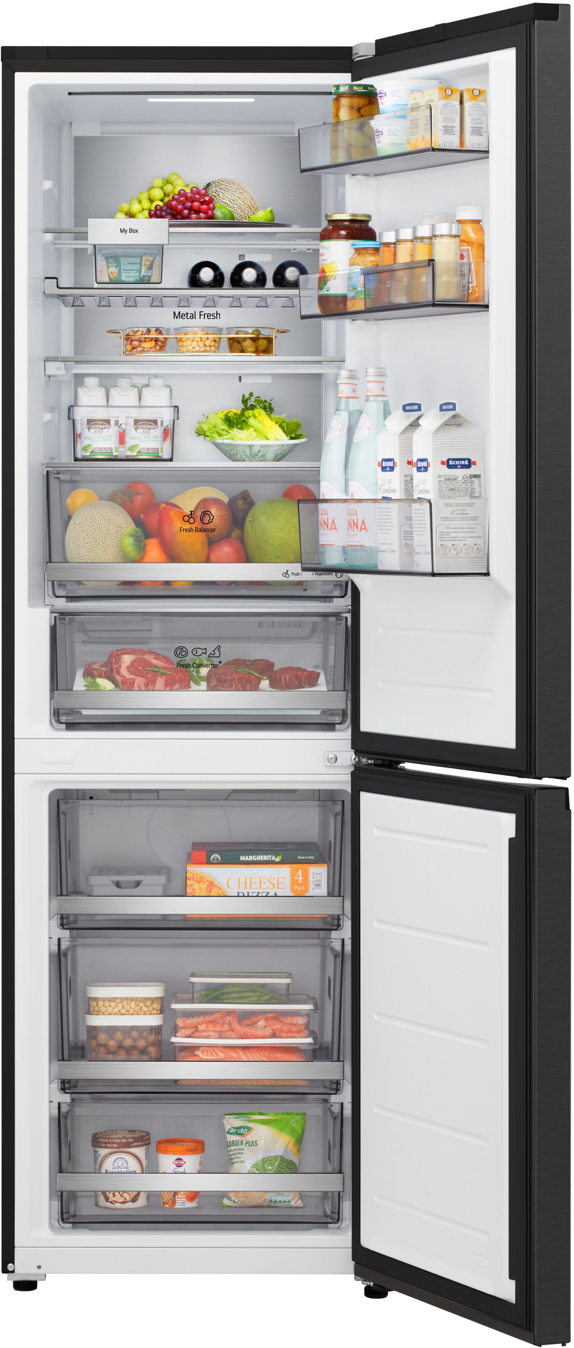 LG Kühl-/Gefrierkombination Serie 7 GBBS716AEV, 186 cm hoch, 59,7 cm breit, Vollintegrierbarer Kühlschrank dank frontaler Luftzufuhr und Abluft