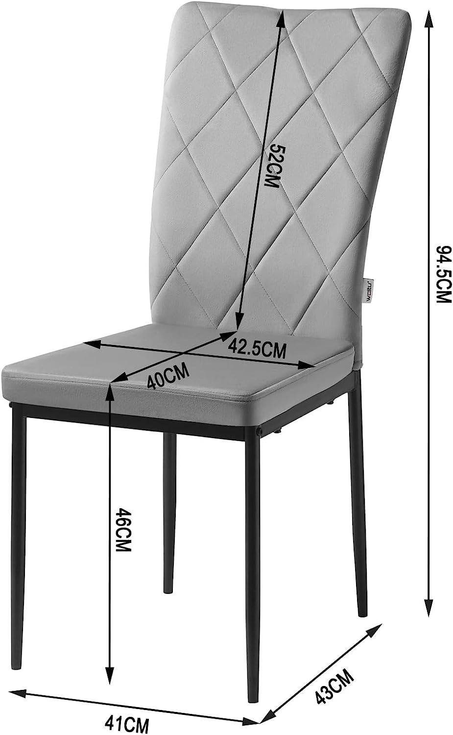 Woltu Esszimmerstuhl (Set, 4 St), Küchenstuhl Samtstuhl mit hoher Rückenlehne