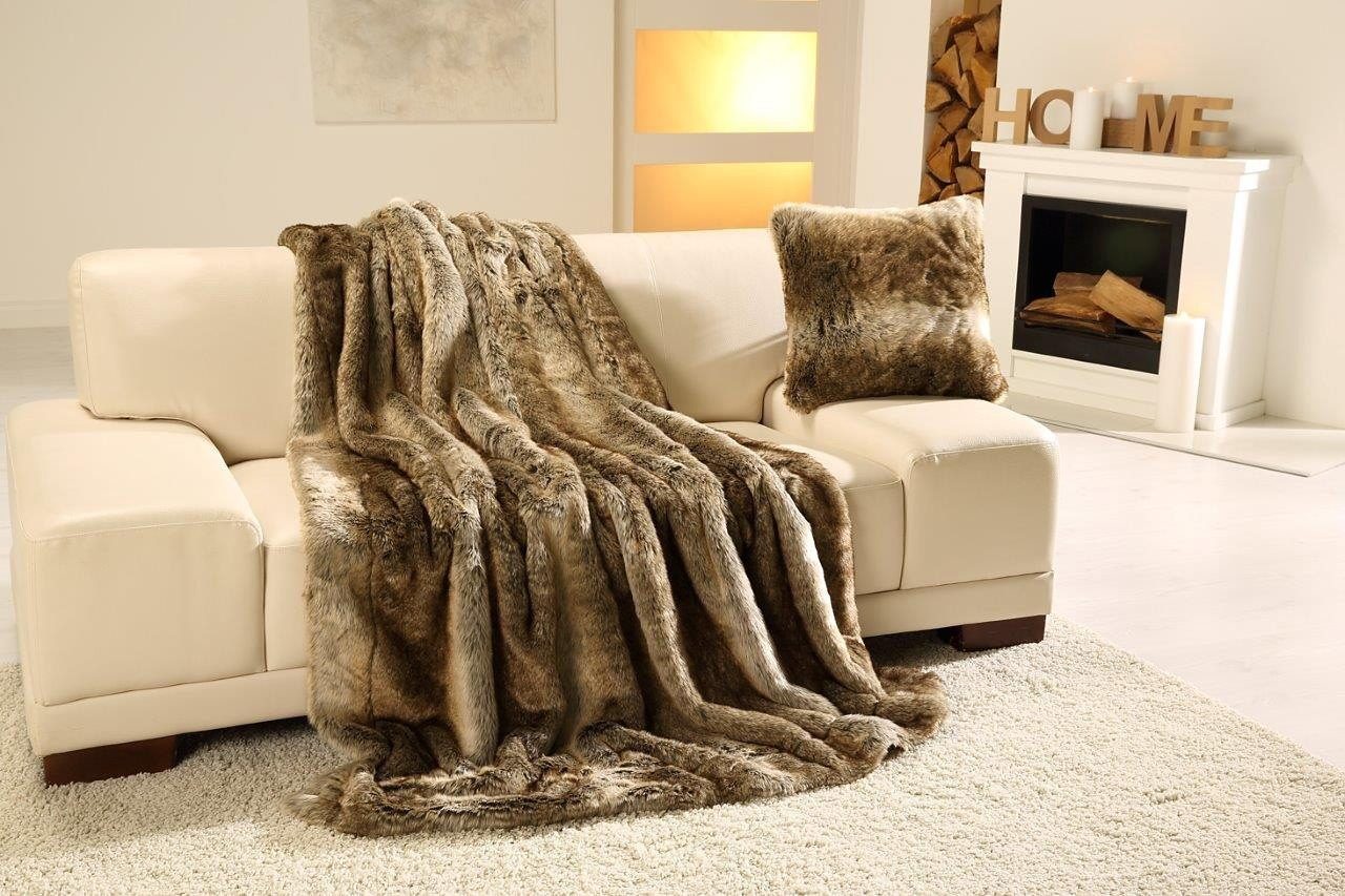 Wohndecke Braunbär Felloptik, Gözze, kuschelig warm, günstig online kaufen