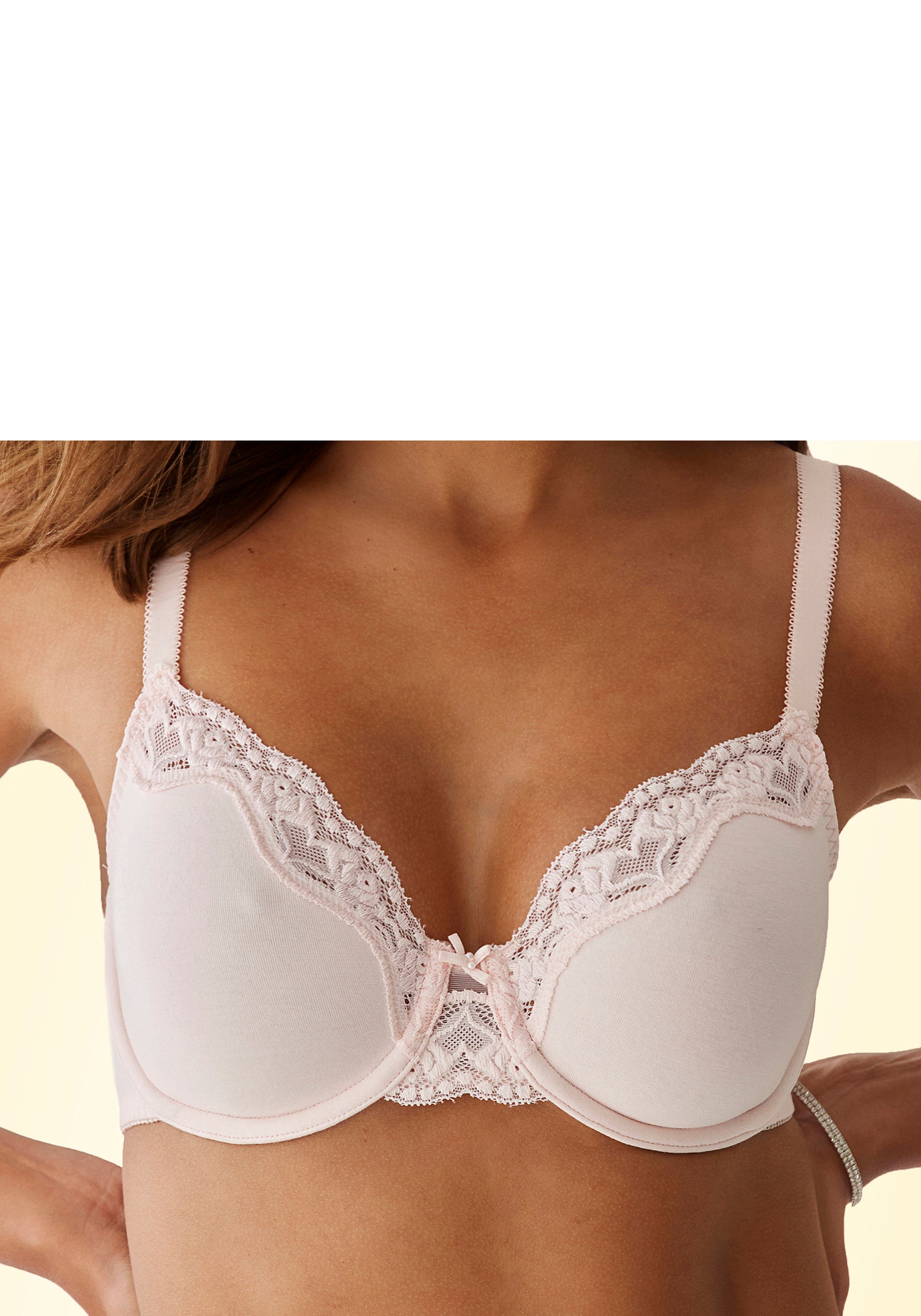 petite fleur by Lascana Bügel-BH, BH mit Bügel, Baumwoll-BH (Packung, 2 Stück) mit zarter Jacquardspitze, große Größen – Bild 5 von 5