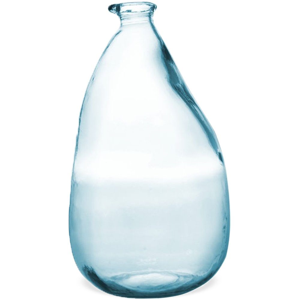 Vase blau (1 Blumentopf oval bauchig 21x36 cm HOME klar Blumenvase St) Ø matches21 Glasvase & HOBBY