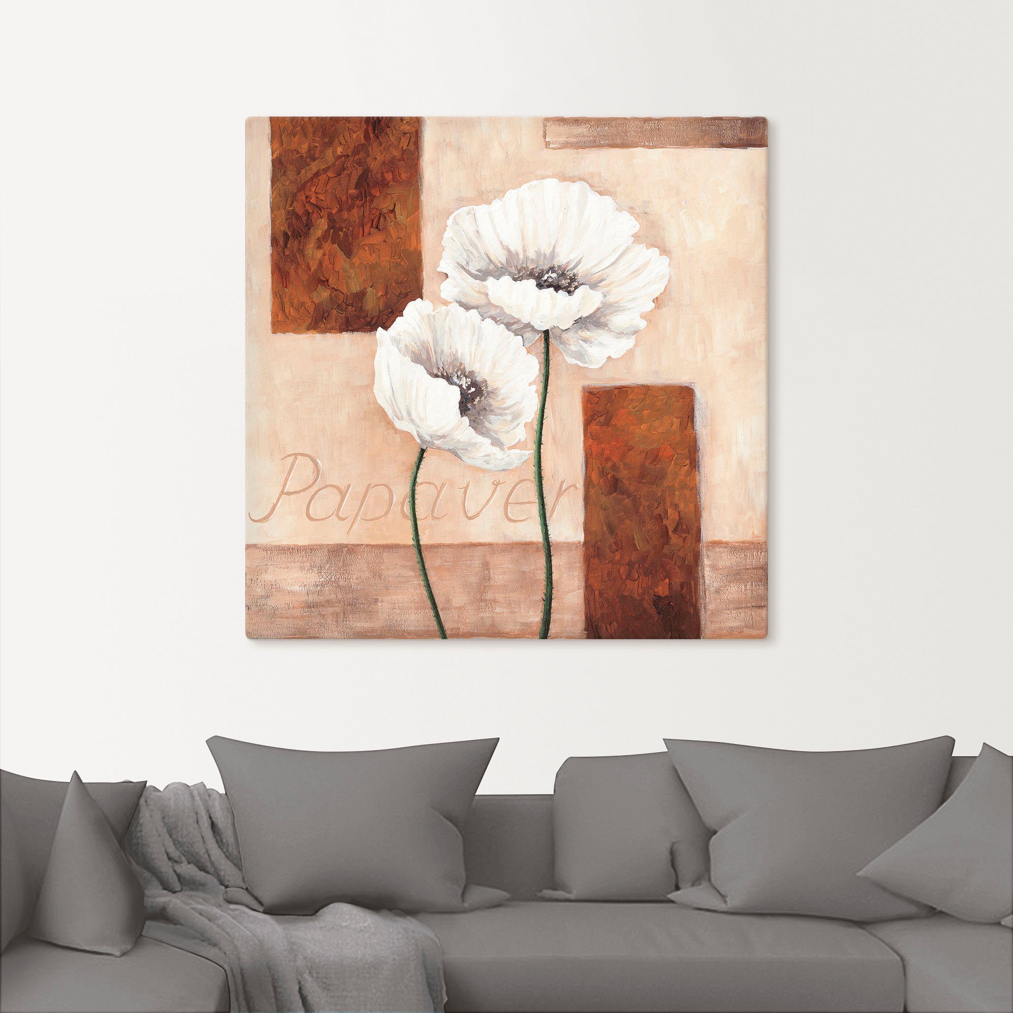 in oder Poster Größen versch. Papaver - Blumenbilder St), (1 Alubild, Mohnblumen, Artland Leinwandbild, Wandaufkleber als Wandbild