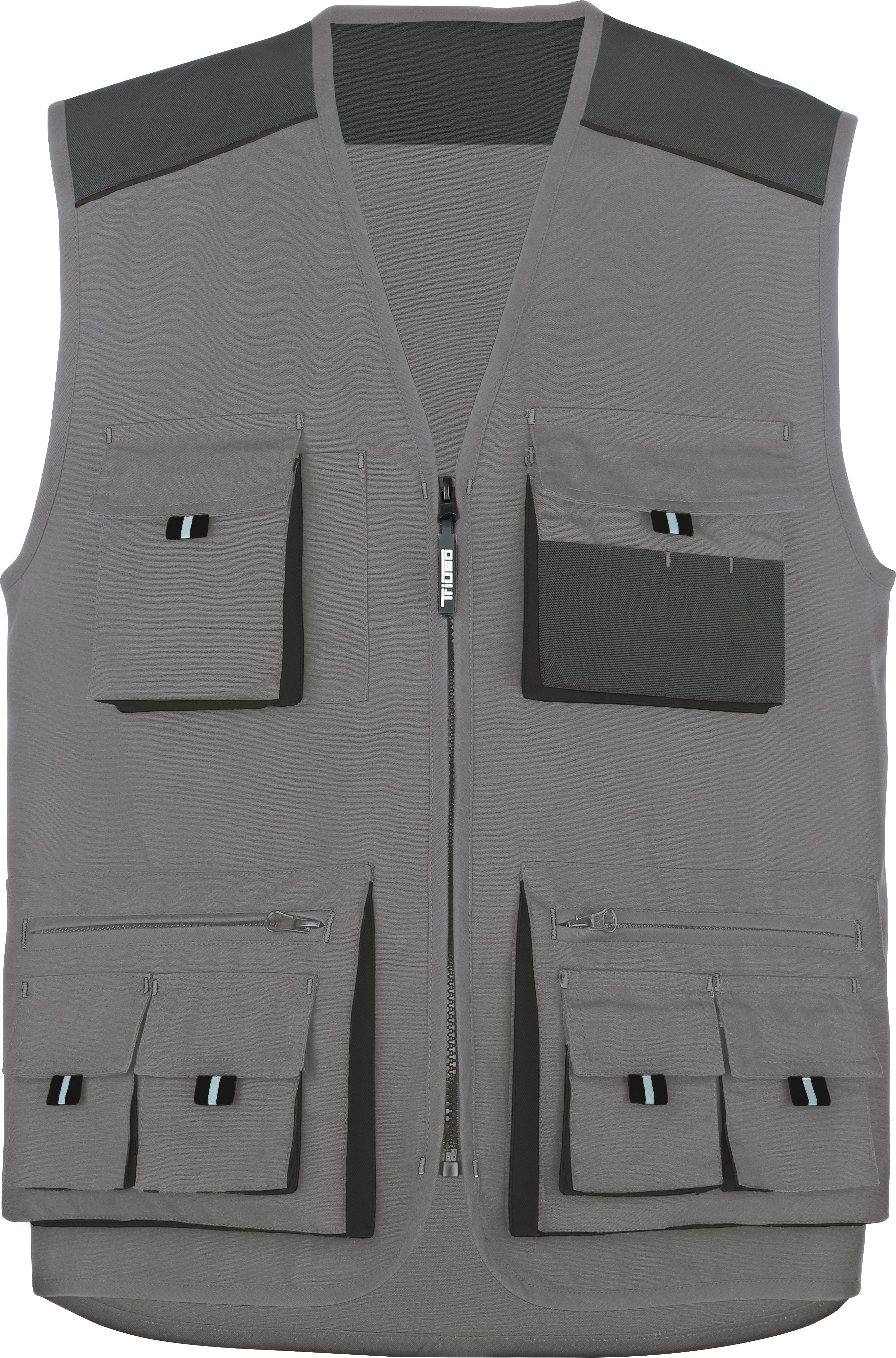 Triuso Arbeitsweste Power Berufsweste Montageweste schwarz Werkstatt Outdoor Angler