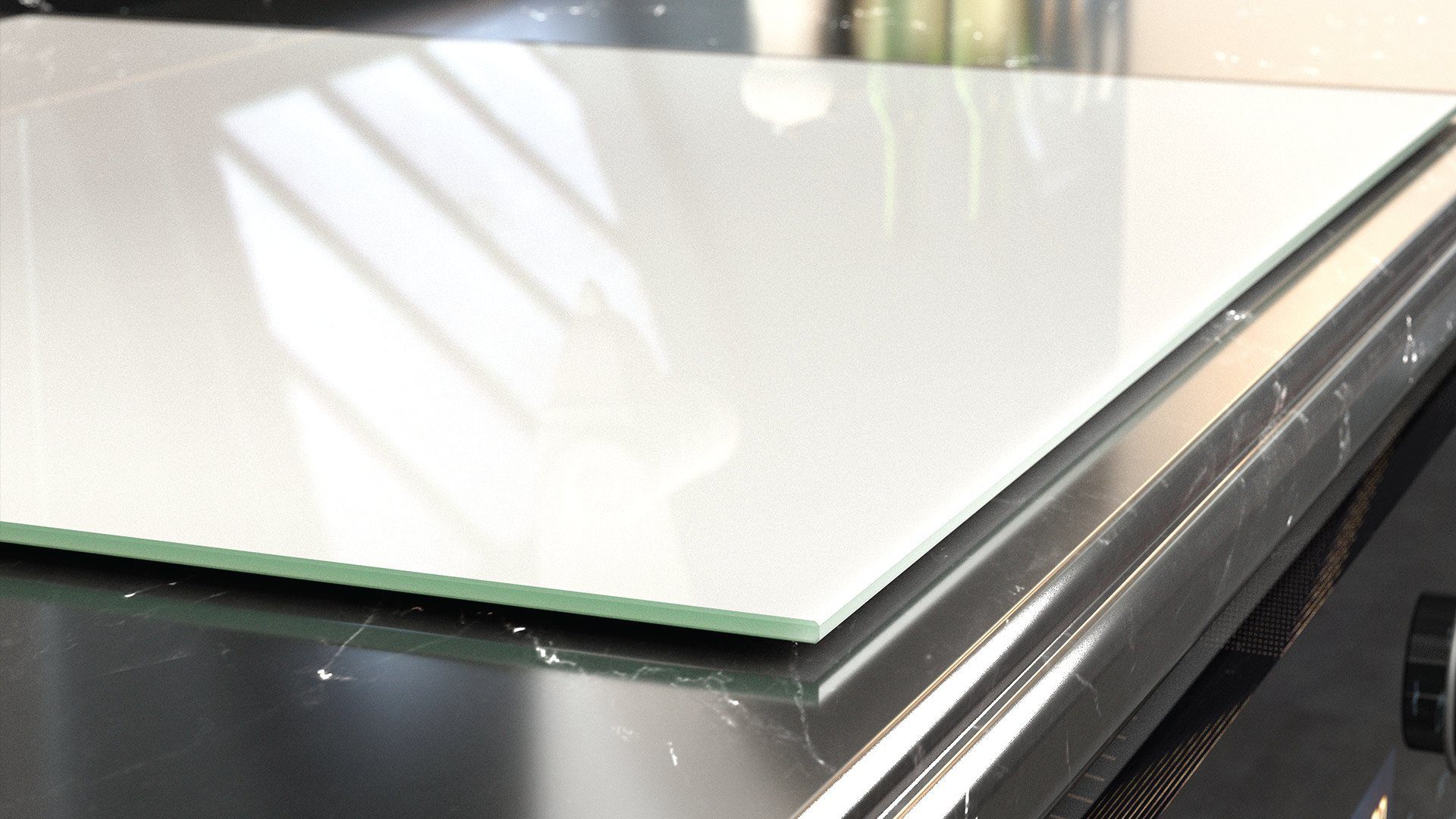 Küchenrückwand ALLboards ALLboards aus Spritzschutz Küchenrückwand Echtglas 60x65cm aus Weiß Glas