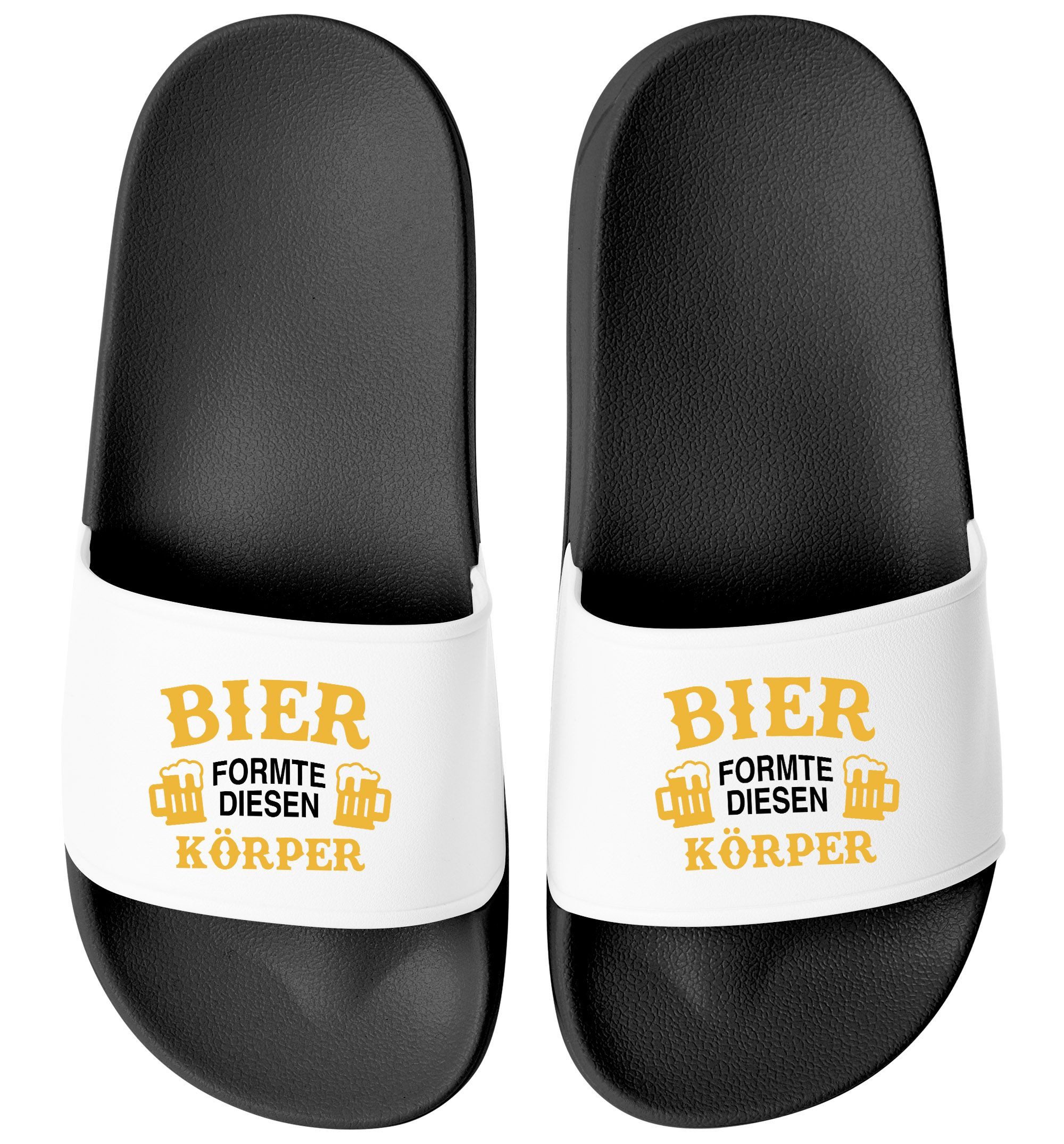 MoonWorks Lustige Badelatschen mit Spruch für Männer Unisex Witzige Schlappen Badesandale