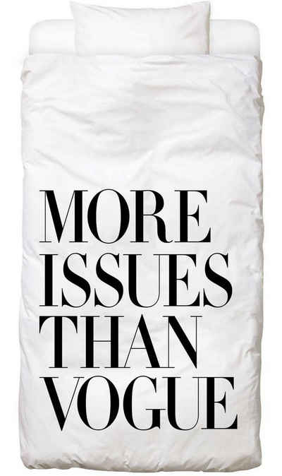Bettwäsche More Issues Than Vogue White - Bettwäsche Deckenbezug, Juniqe, Baumwolle (100), 2 teilig, mit Reißverschluss, 100% Baumwolle, angenehmes Hautgefühl