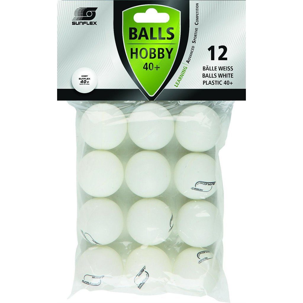 Tischtennisball 12 x Tischtennisbälle 40+ Hobby weiß