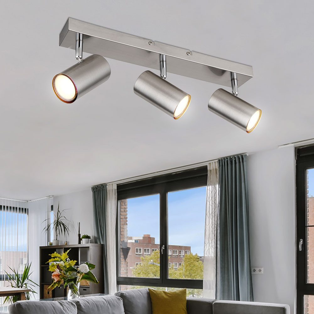 GLOBO LIGHTING Deckenspot, Leuchtmittel nicht inklusive, Deckenleuchte schwenkbar Spotleiste Wohnzimmer 3 Flammig Deckenlampe