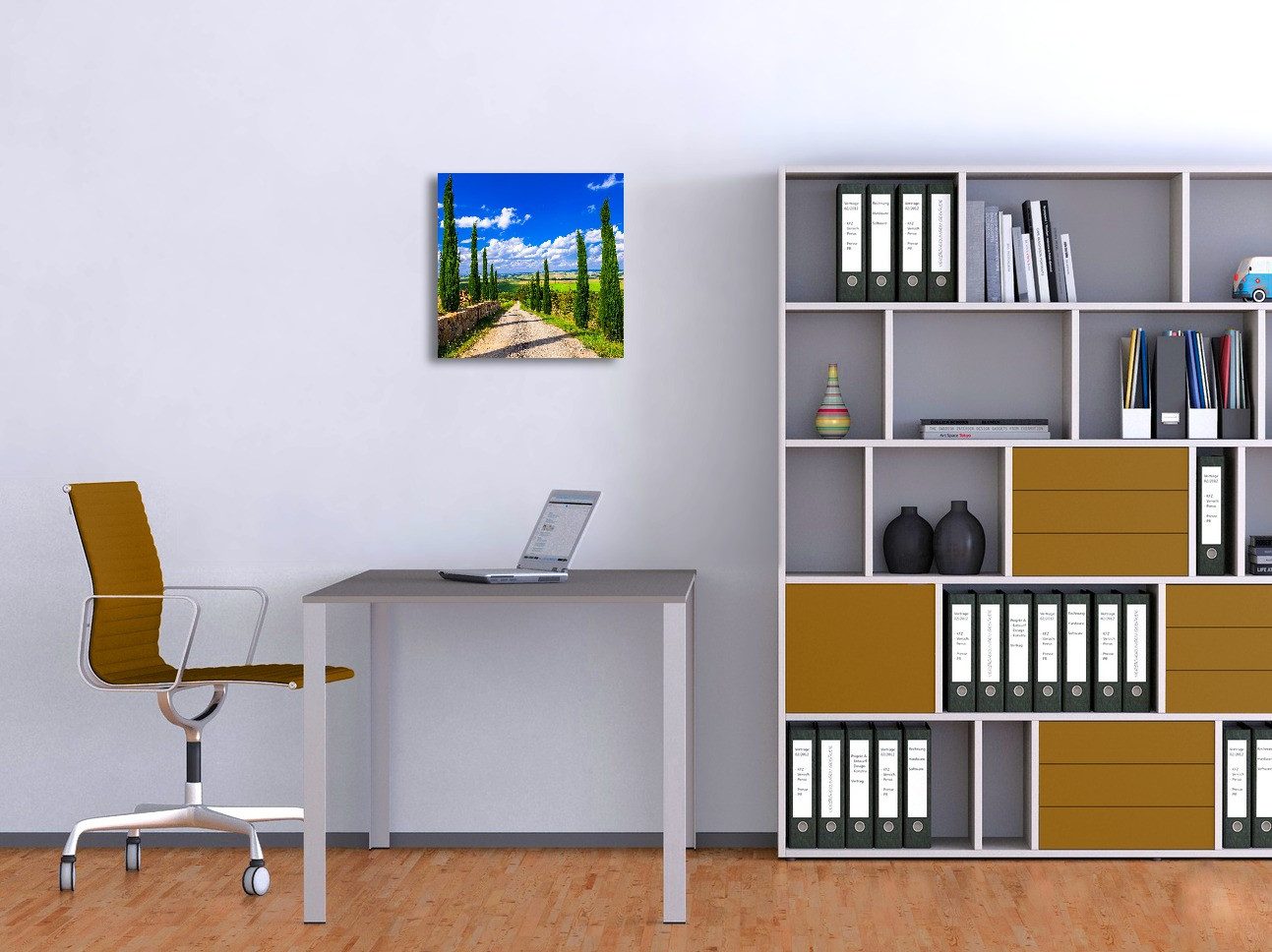 Wallario Acrylglasbild, Zypressenweg in der Toskana, in verschiedenen Ausführungen