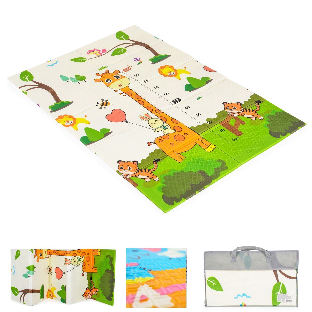 Moni Spielmatte Spielmatte doppelseitig faltbar (1-St), 180 x 120 cm wasserdicht rutschfest Tasche