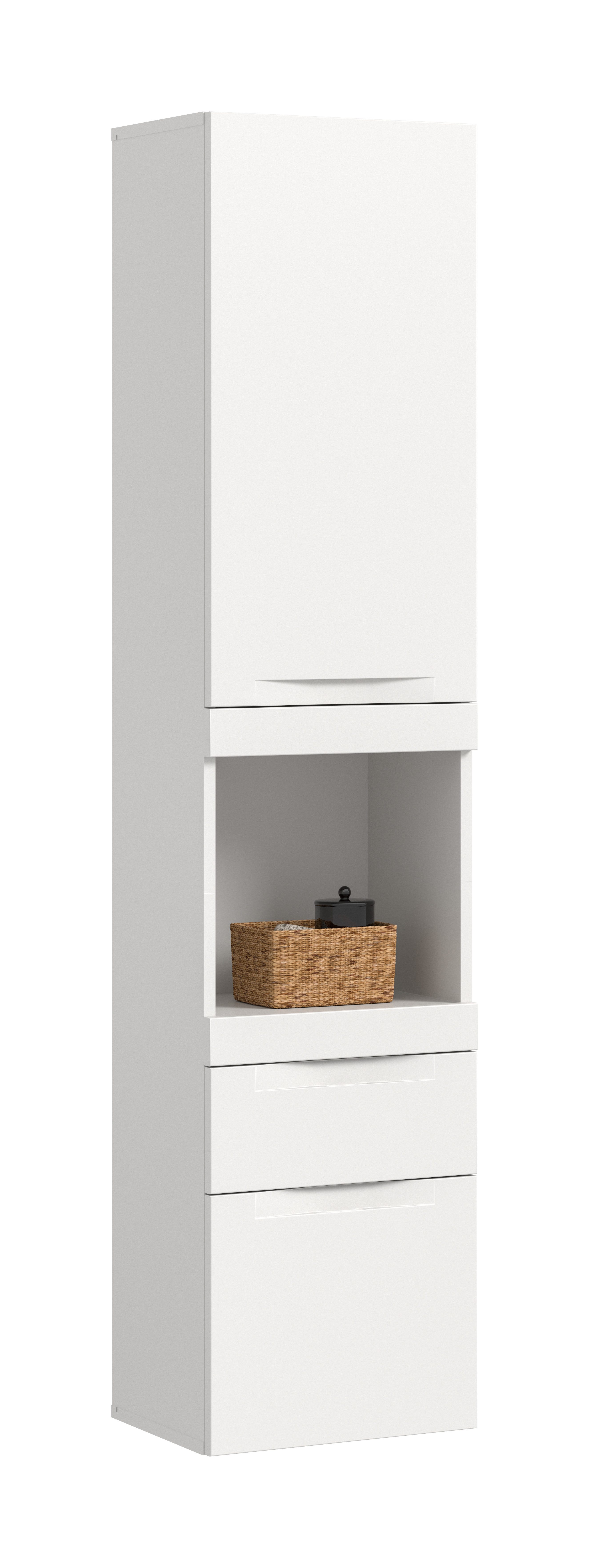 furnling Hängeschrank Vivaro 1 offenes Fach, 1 Tür, 2 Schubladen, matte MDF-Front, Breite 38 cm