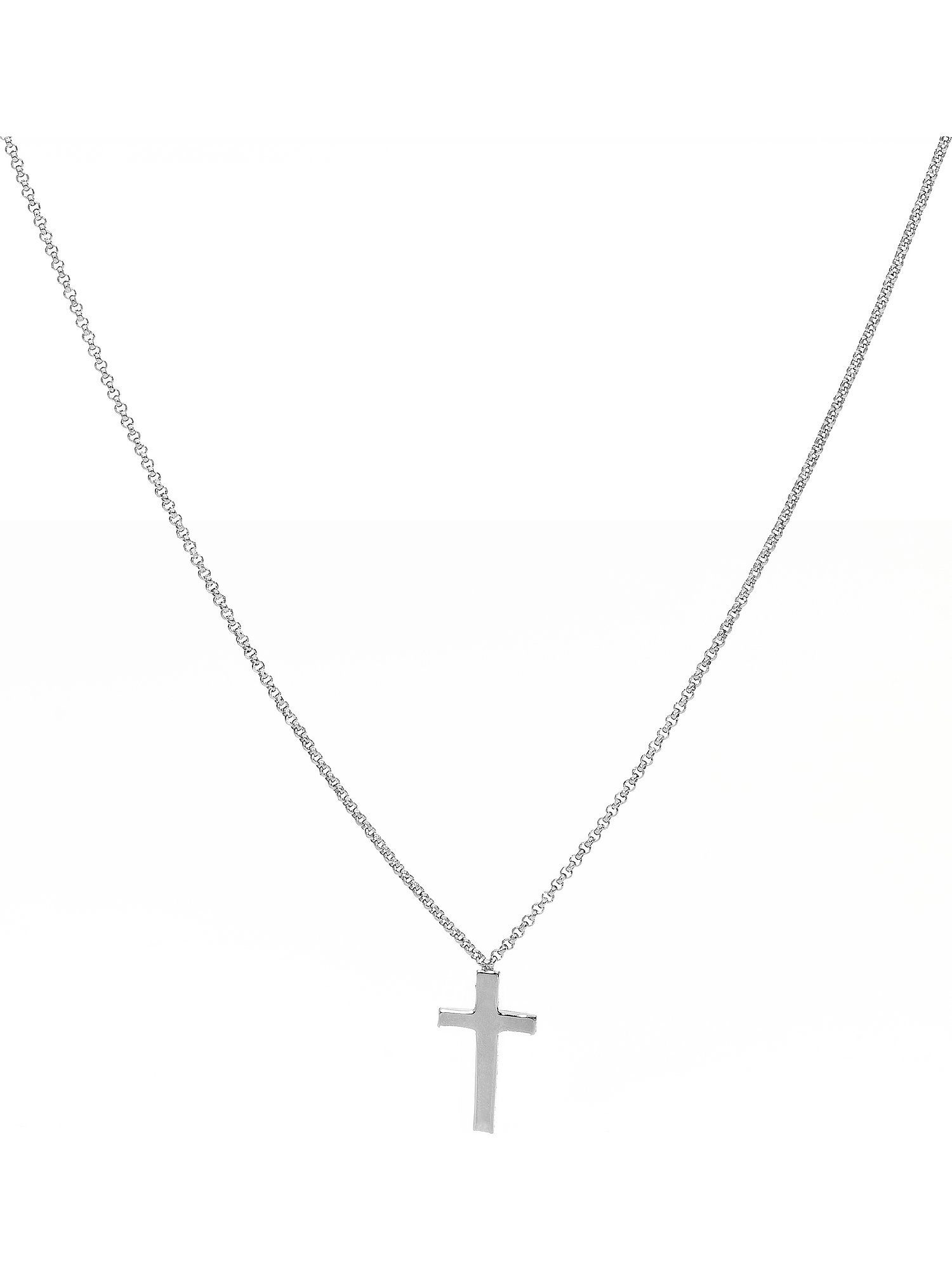 Amen Collier Amen Damen-Kette 925er Silber 7 Zirkonia Kreuz
