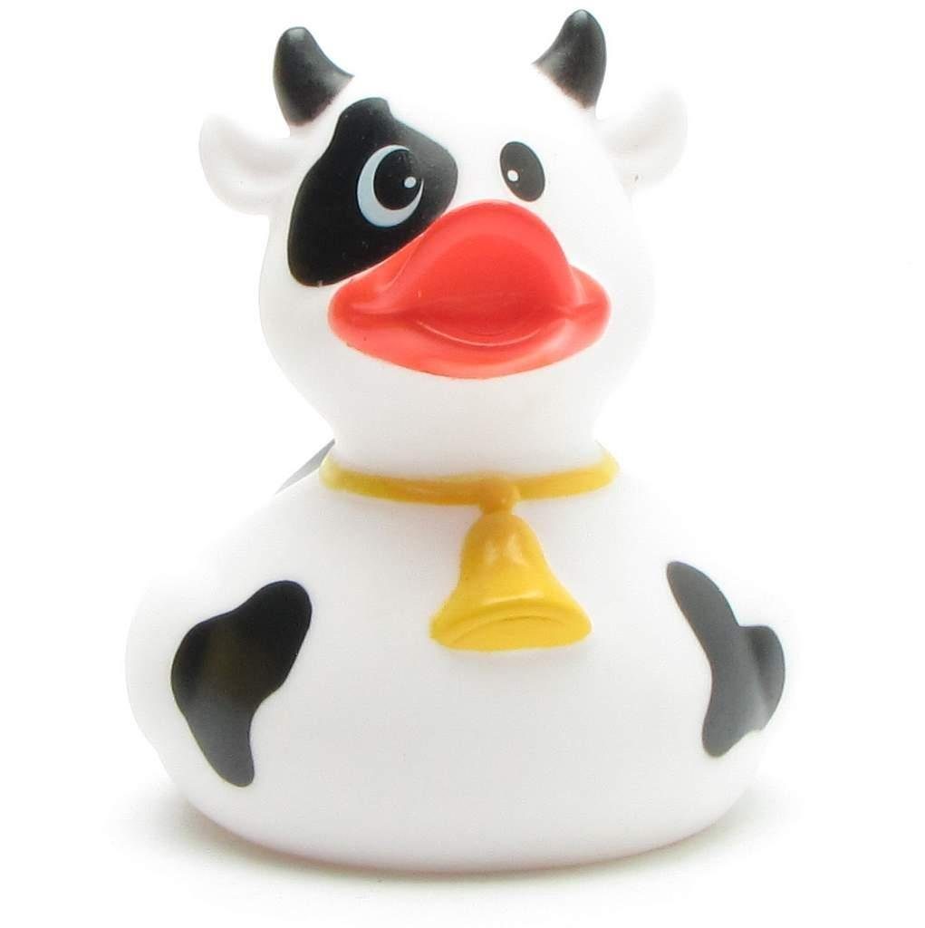 Duckshop Badespielzeug Quietscheente schwarz-weiße - Kuh Badeente