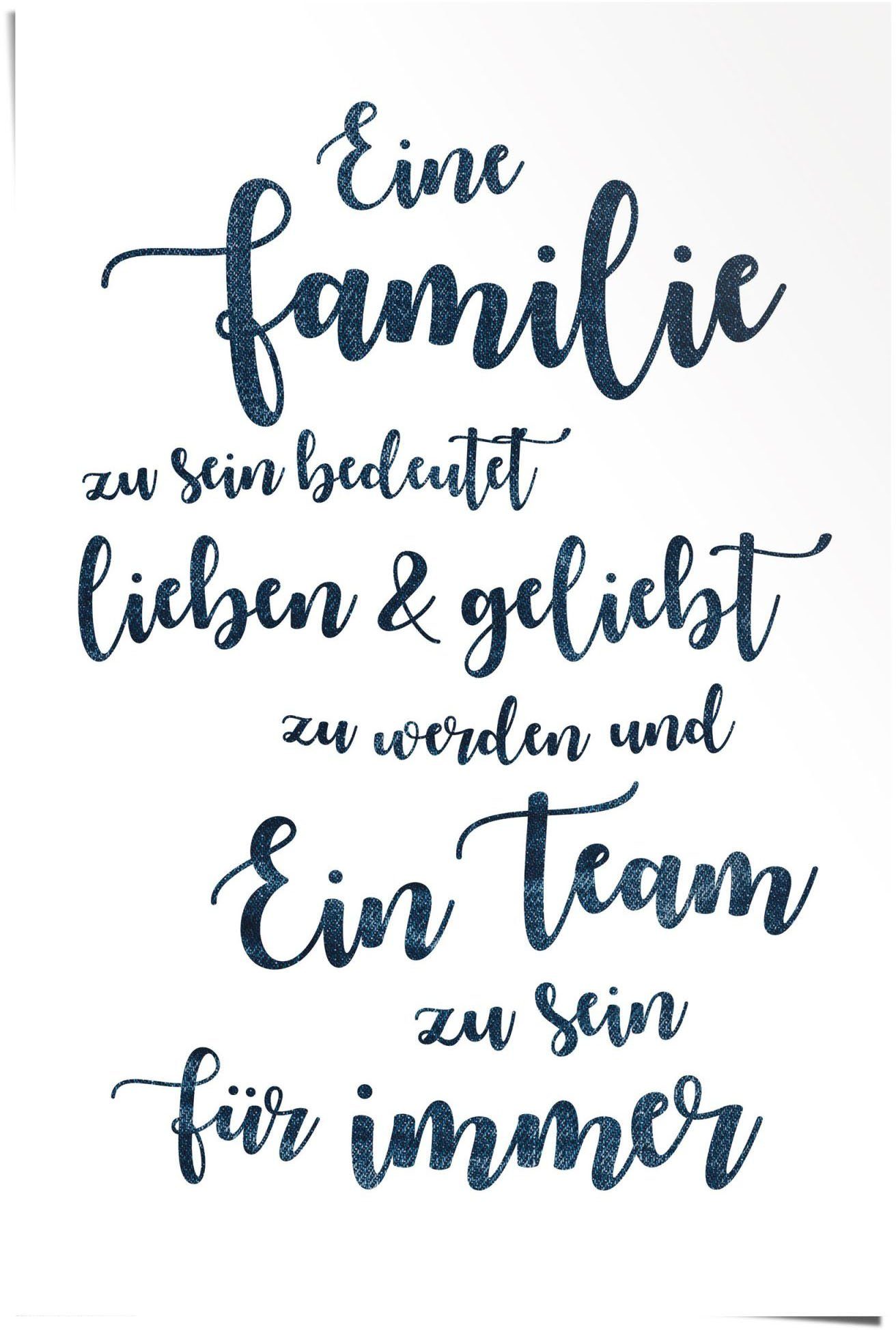 Familie, Poster (1 Eine Team, ein St) Reinders!