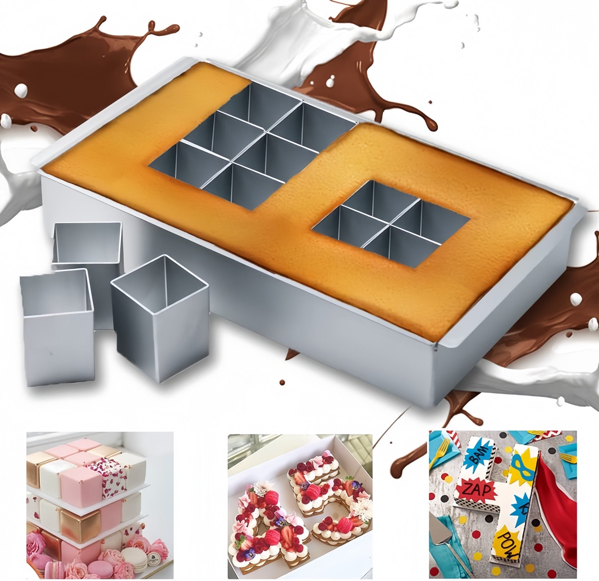 FOUORTUNATE-BEE Backrahmen Verstellbare Zahlen-Backform, Antihaft-Backform für DIY, (1 tlg), Zahlen-Backform-Set mit Antihaftbeschichtung, verstellbar