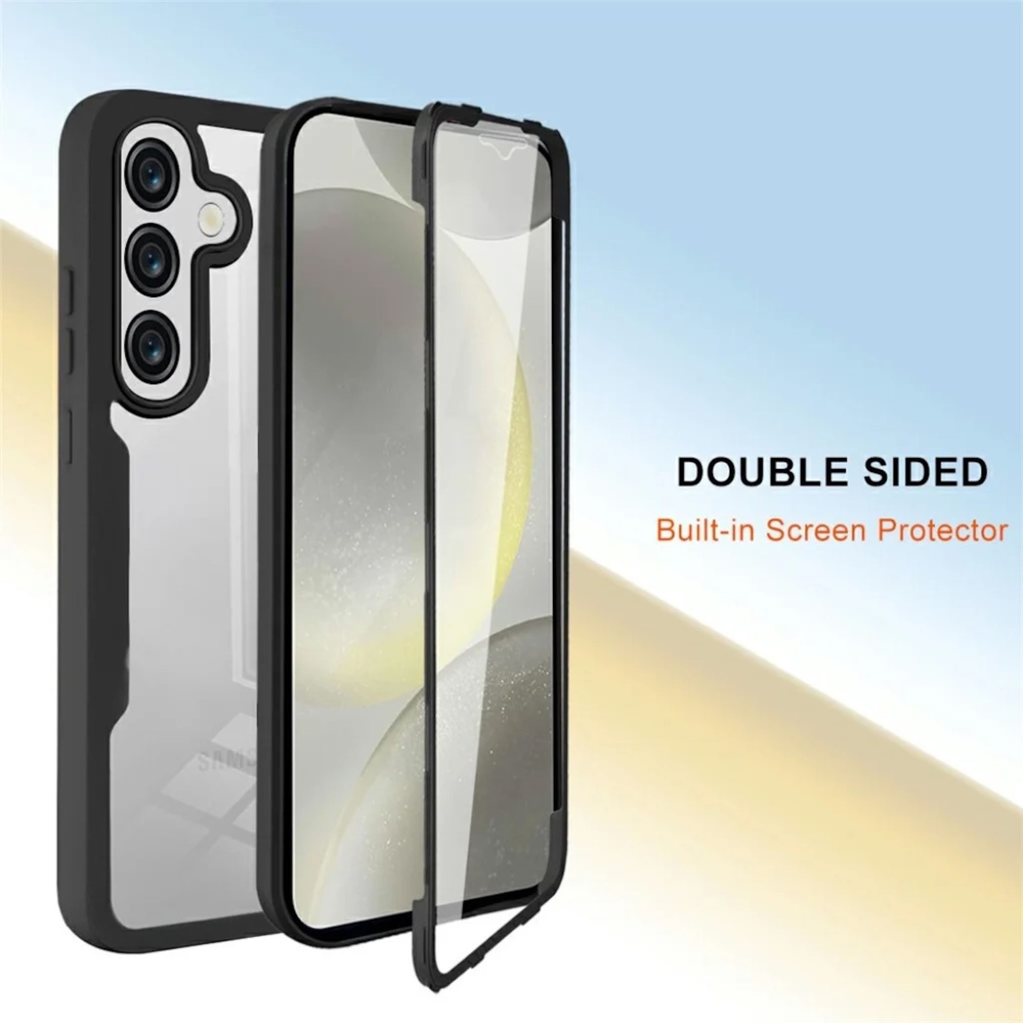 Wigento Handyhülle 360 Grad für Samsung Galaxy A57 5G mit Display & Kameraschutz Schwarz 6,7 Zoll, 360 Grad Schutz, stoßdämpfend, robust