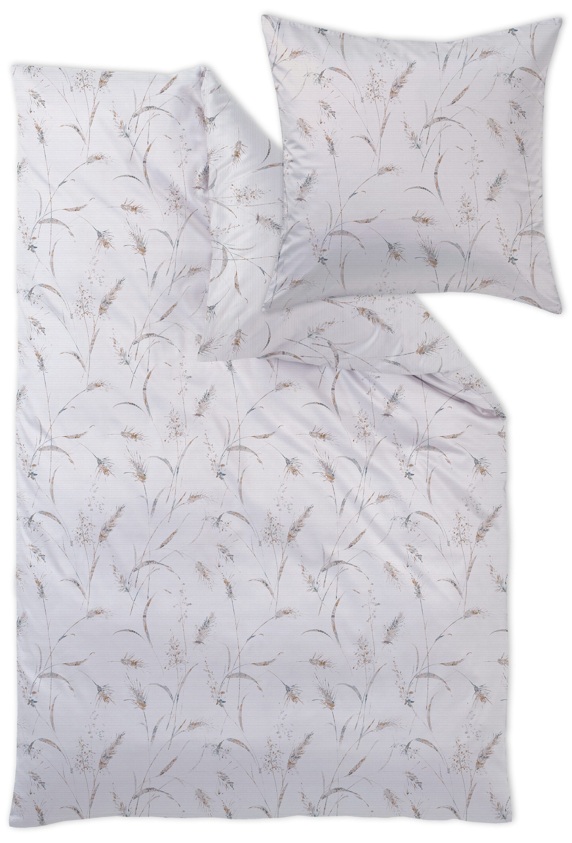 Curt Bauer Bettwäsche Mako-Satin Harmony seaside 155 cm x 200 cm, Bettbezug Kopfkissenbezug Set kuschelig weich hochwertig