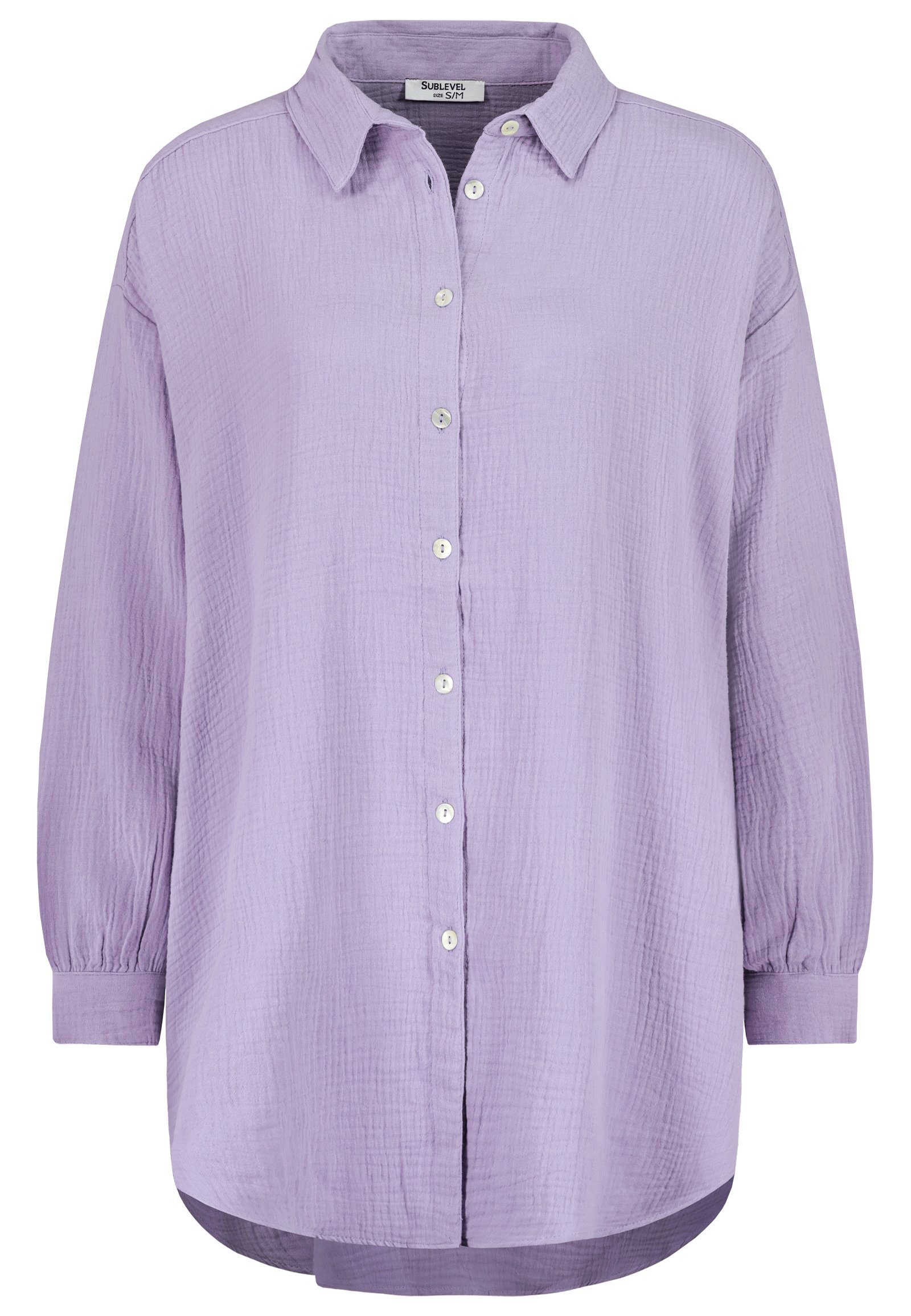 Langarmbluse Musselin Bluse Oversize SUBLEVEL light-purple