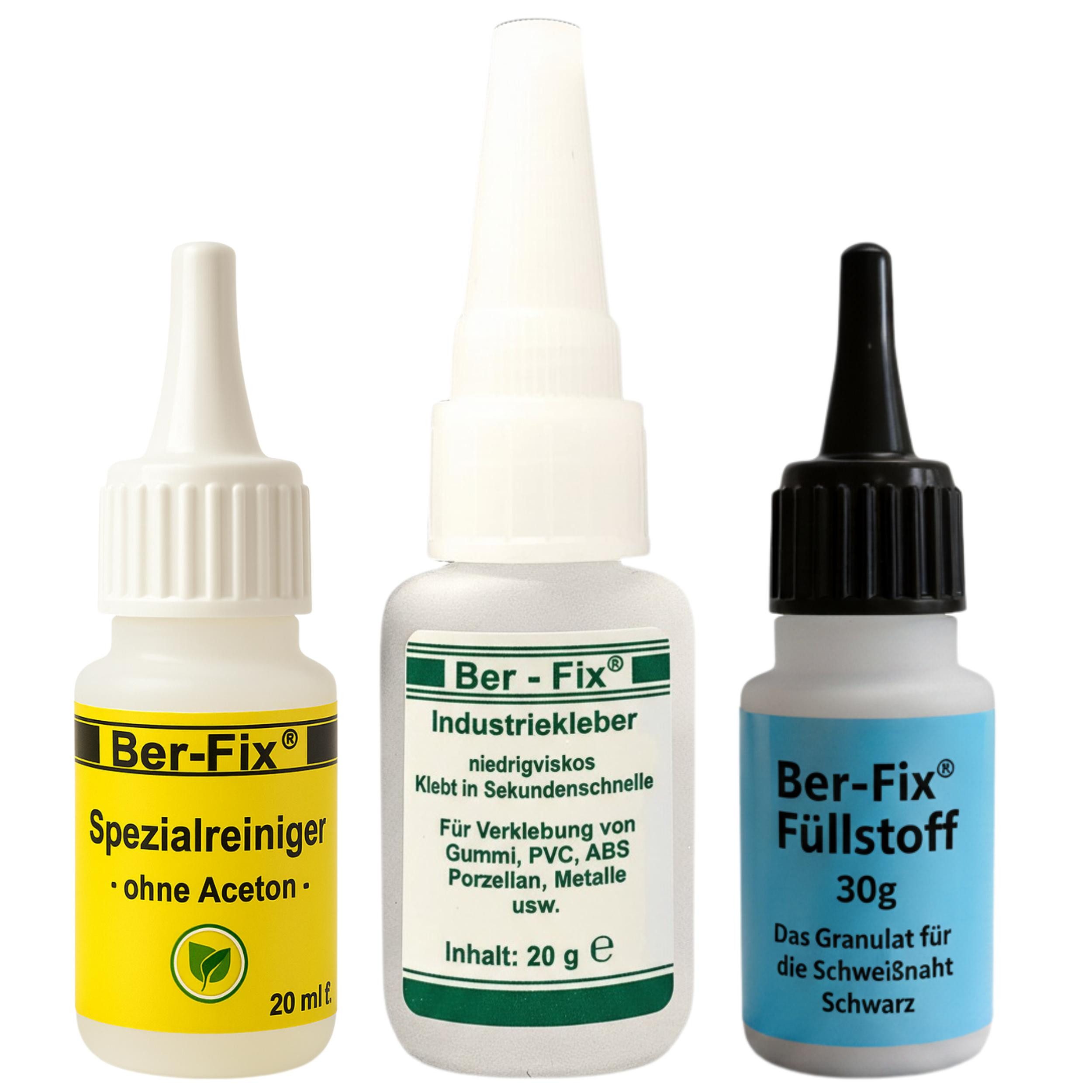 Ber-Fix Klebstoff Füllstoff-Set weiß Standard, (Set, 3-tlg), spaltfüllend materialaufbauend nachbearbeitbar schnell härtend