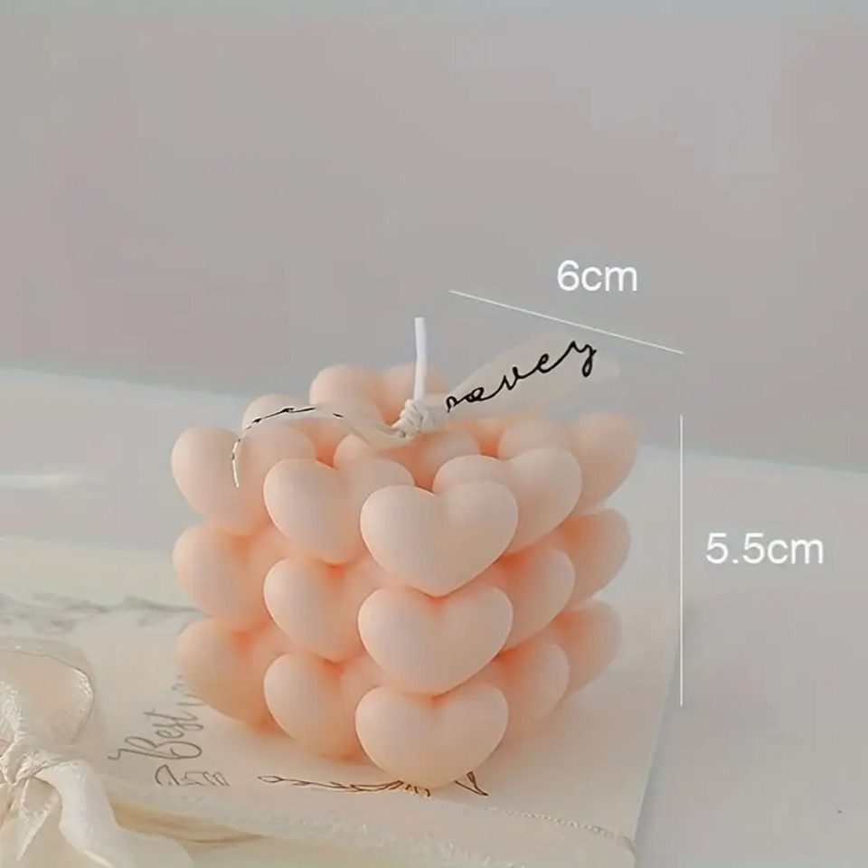 ILOKEN Formkerze Herzform Herz-Motiv Geschenkkerze Duftkerze Dekokerze Geschenk Liebe
