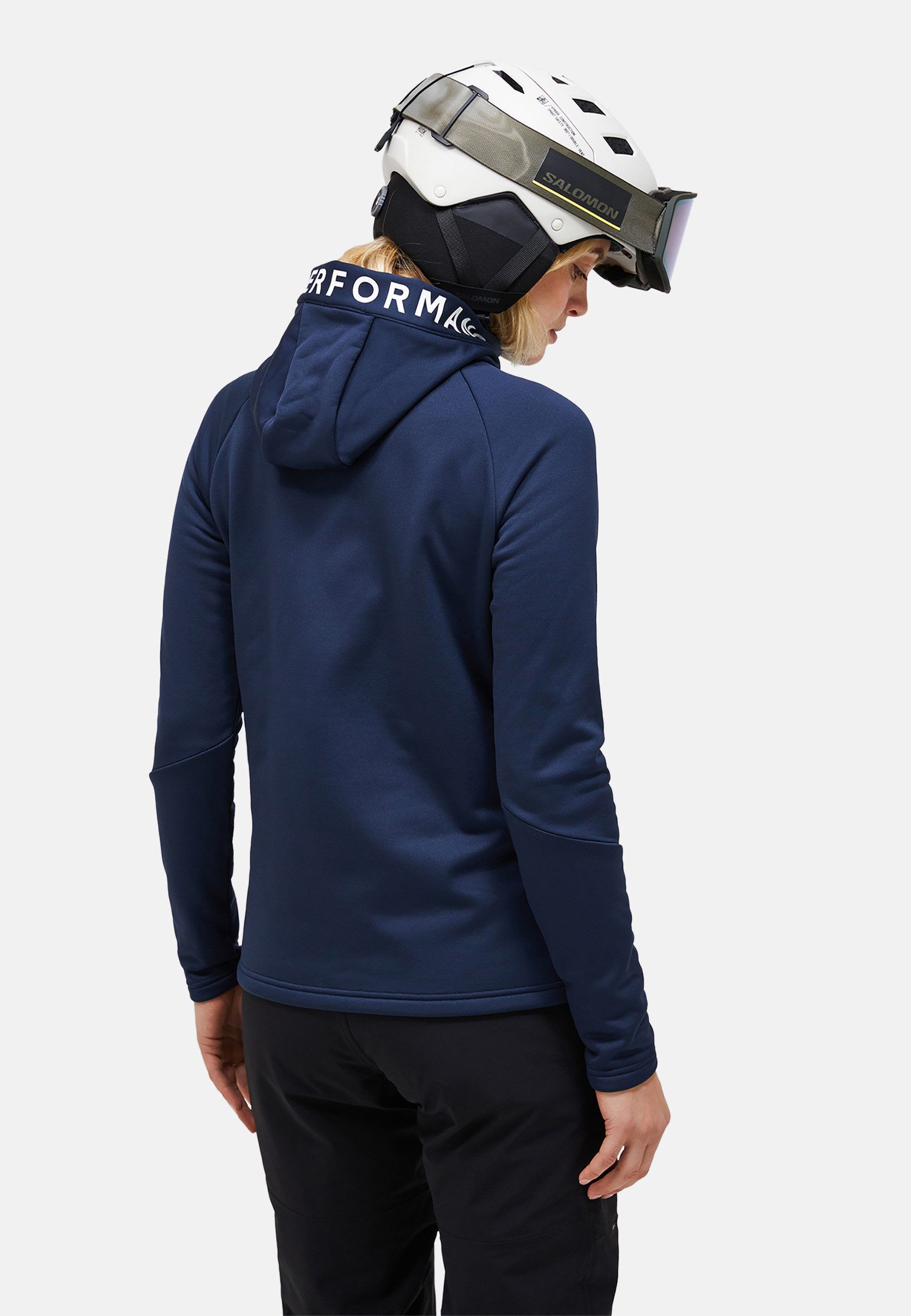 Peak Performance Fleecejacke W Rider Zip Hood mit Label-Applikationen