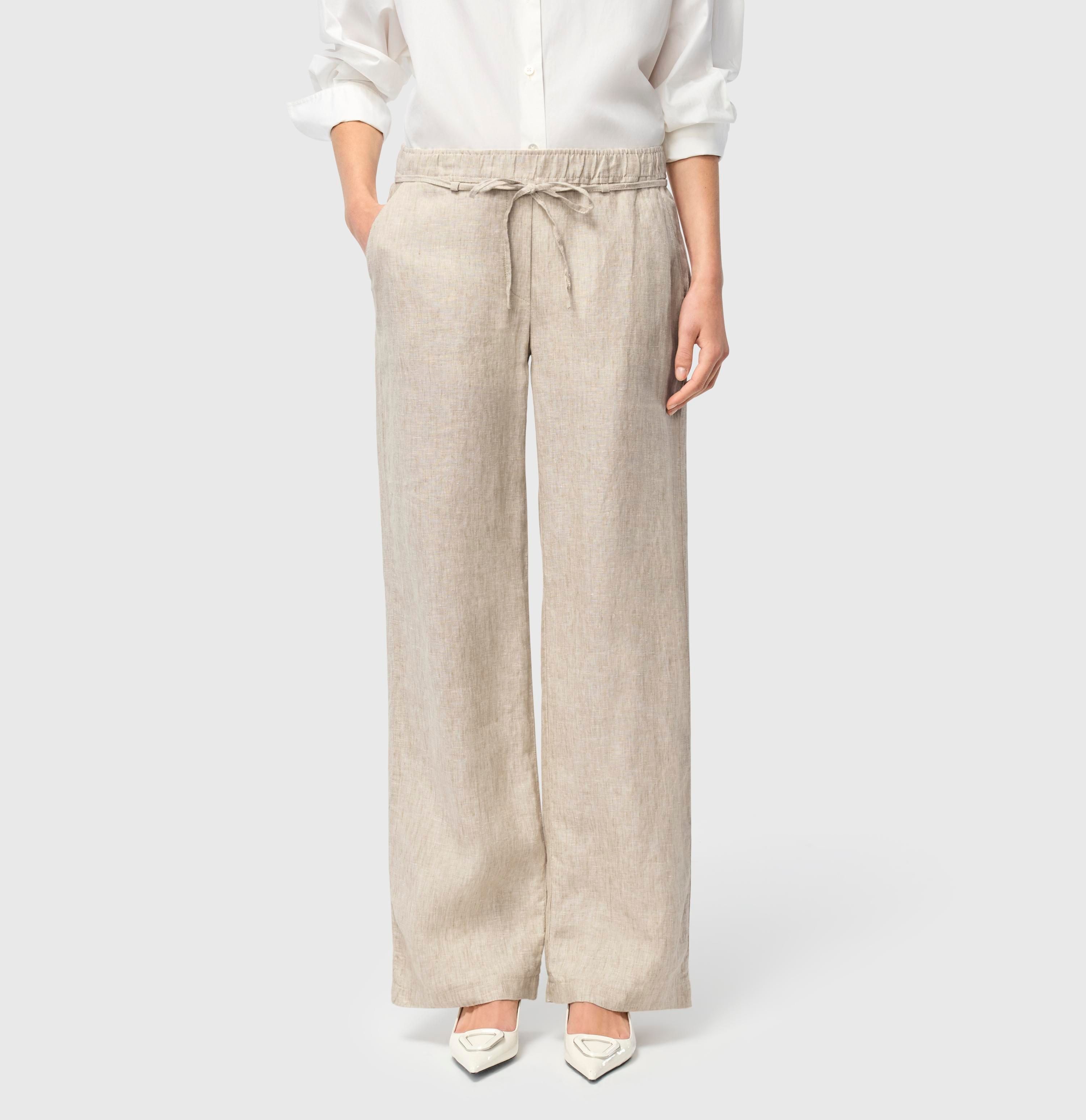 MAC Leinenhose "CHIARA BELT", Sommerhose Wide Fit, mit geradem, weitem Bein günstig online kaufen
