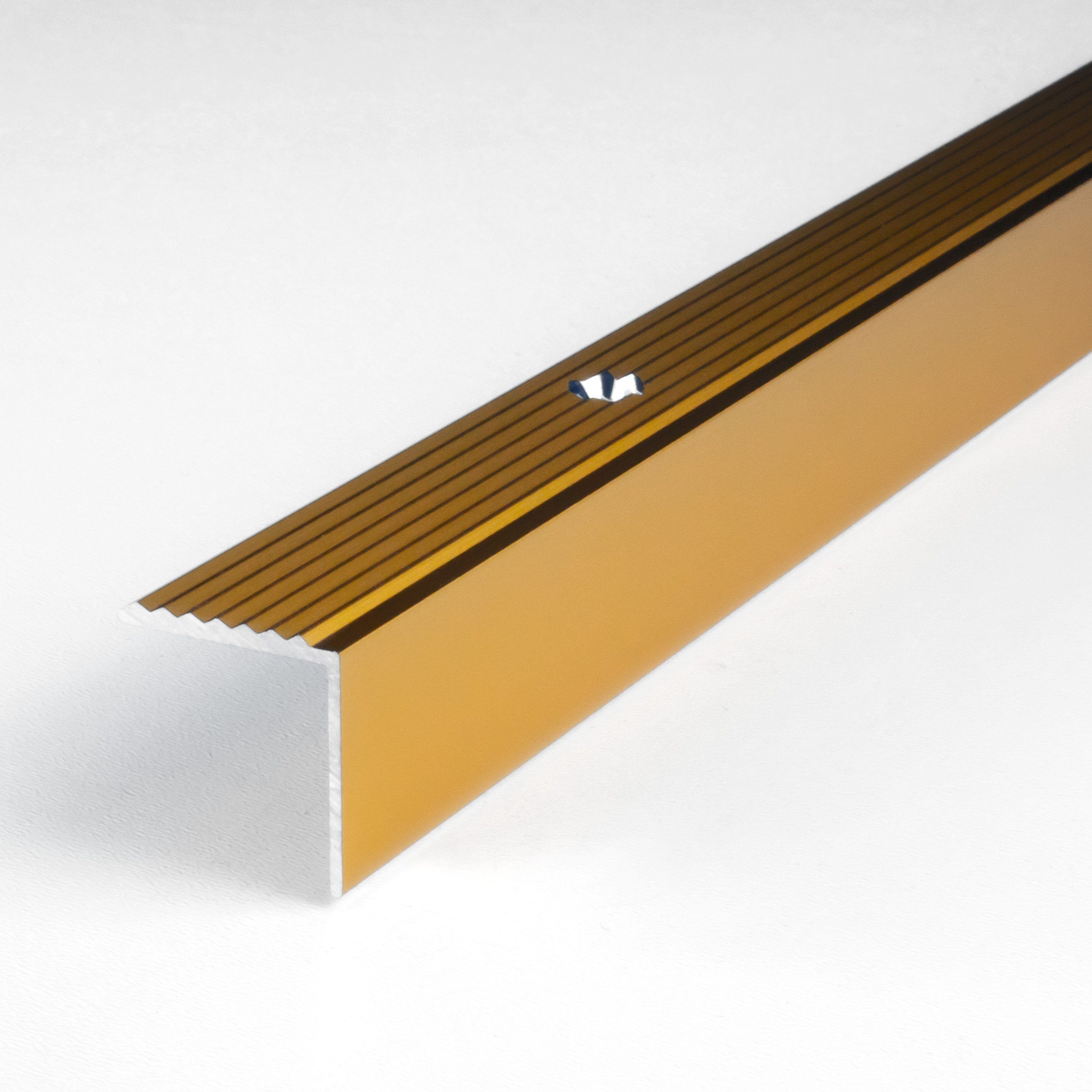 PROVISTON Treppenkantenprofil Aluminium, 20 x 20 x 1000 mm, Goldfarbig, Treppenkanten Winkel (1-St)