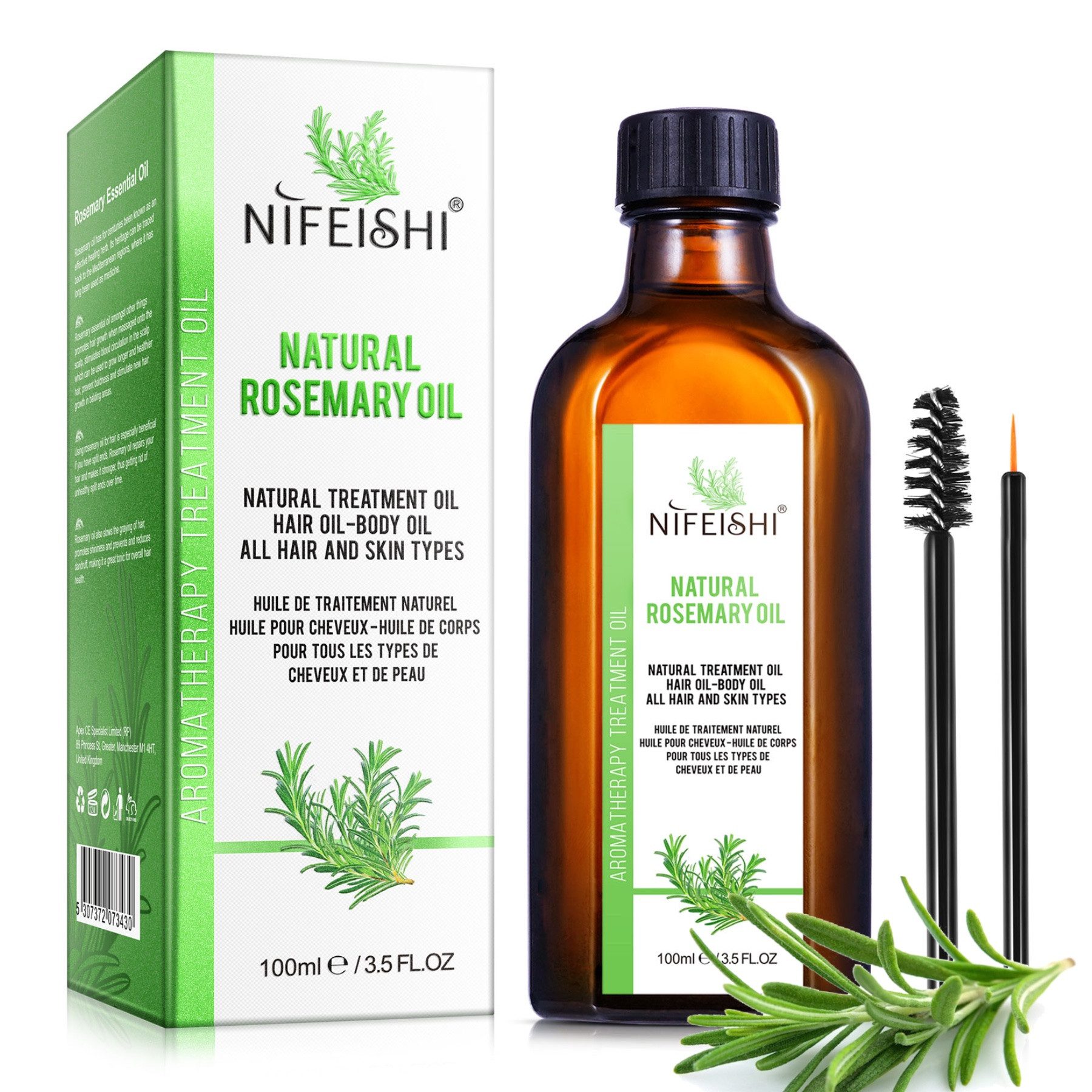 P-Beauty Cosmetic Accessories Haaröl Rosmarinöl naturreines Ätherisches Öl Haarpflege Augenbrauen Wimpern, 1-tlg., Rosmarinöl