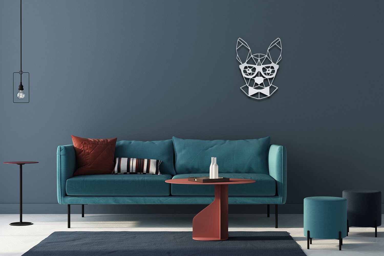 Wanddekoobjekt Wanddekoration Metallschild Deko Wandkunst WB06-SI Dog Crazy Silber tuning-art