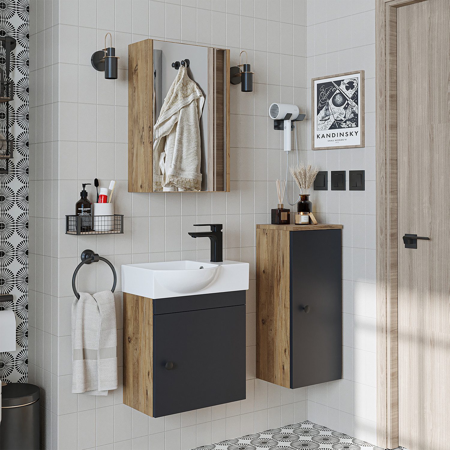 Roomart Badmöbel-Set PUNTO, (Unterschrank mit Waschbecken günstig online kaufen
