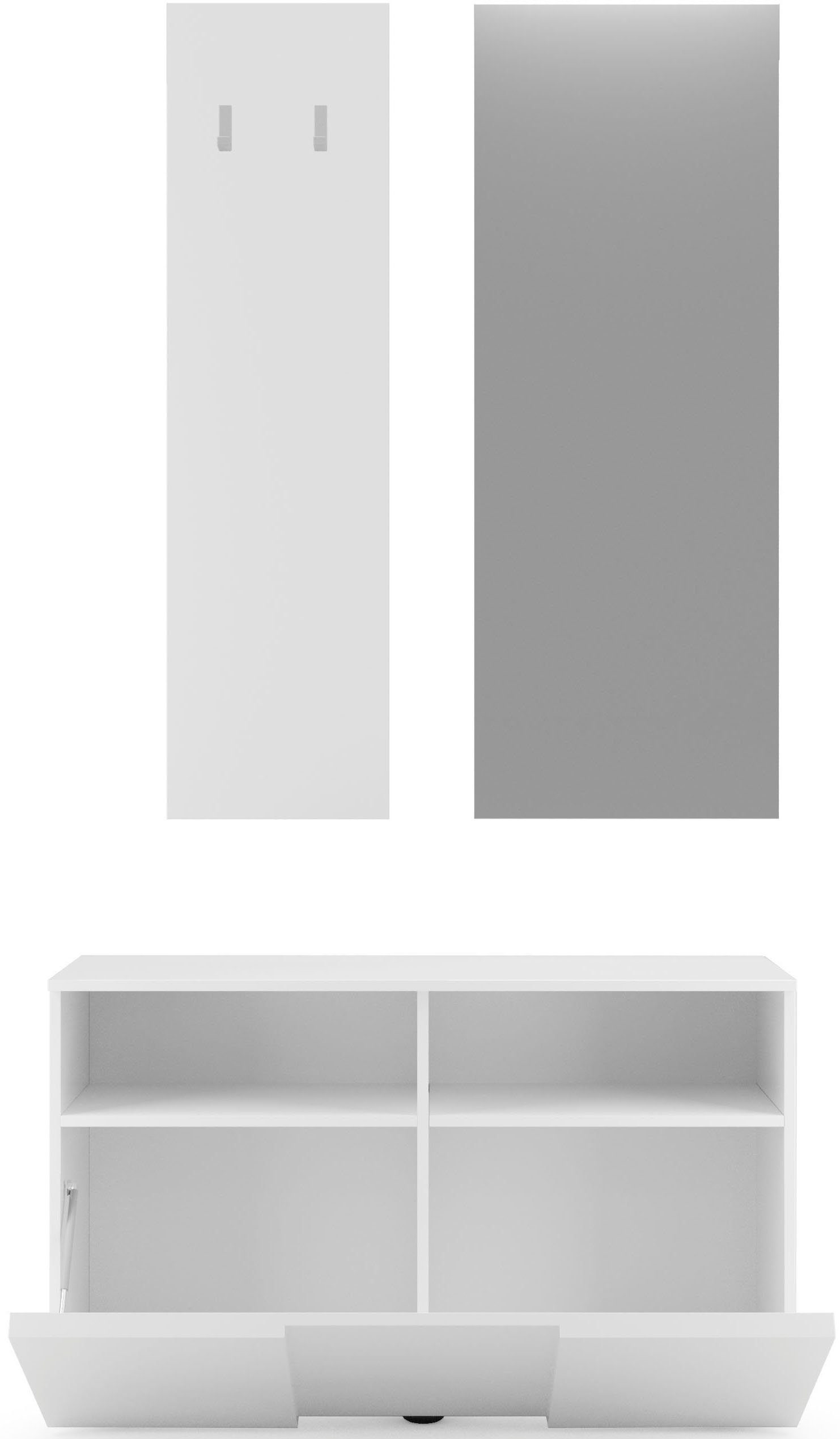 Home affaire Garderobenpaneel Basic mit 2 Haken Breite 31 cm, Höhe 110 cm, Wandgarderobe, Höhe 110 cm