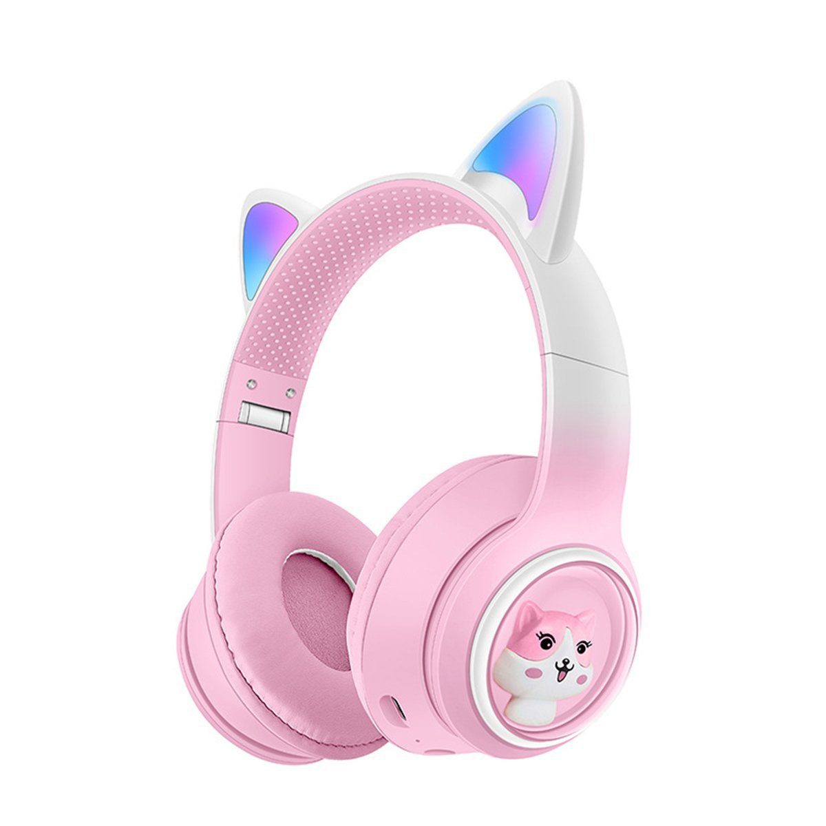 feinlux Überkopf-Bluetooth-Kopfhörer Kopfhörer (Bluetooth 5.3, Farbige LEDs, eingebautes Mikrofon, FM, Kopfhörer)