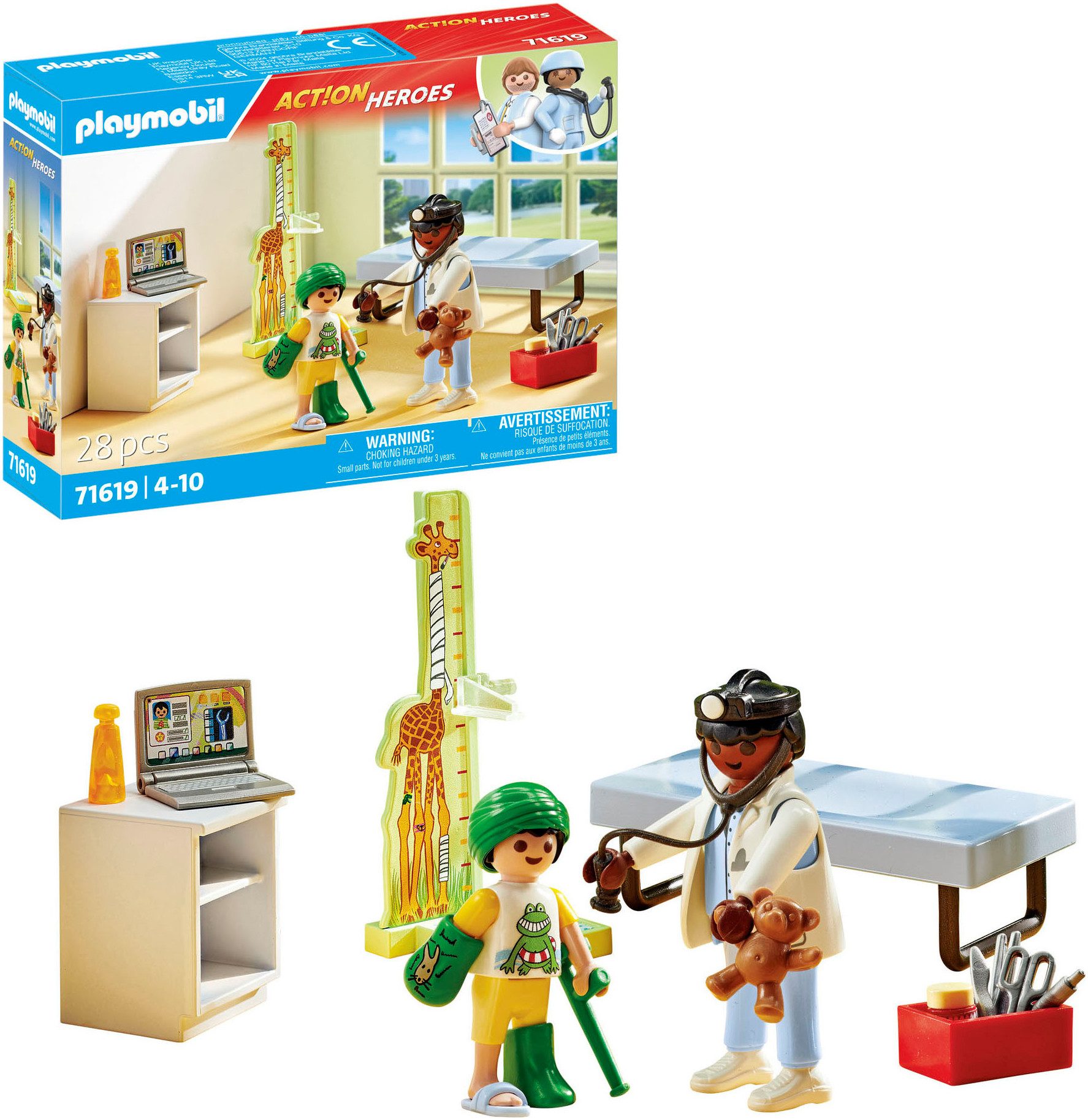 Playmobil® Kinderarzt mit Teddybär (71619), Action Heroes Konstruktions-Spi günstig online kaufen