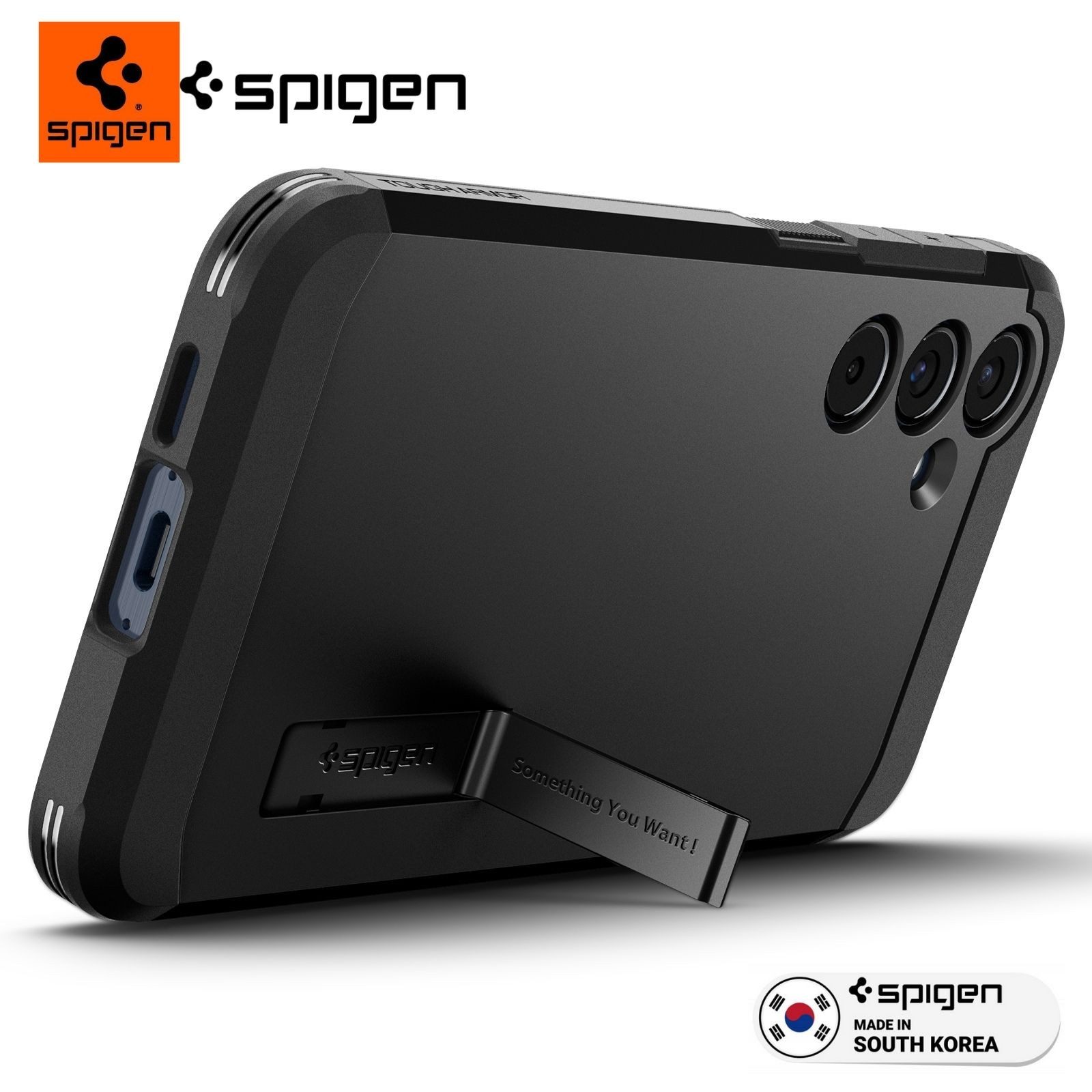 Spigen Handyhülle Hülle für Samsung Galaxy A55 5G Case Schutzhülle Robust 6,6 Zoll, Ständer, Anti-Kratz, Doppelbeschichtung, Kabelloses Laden