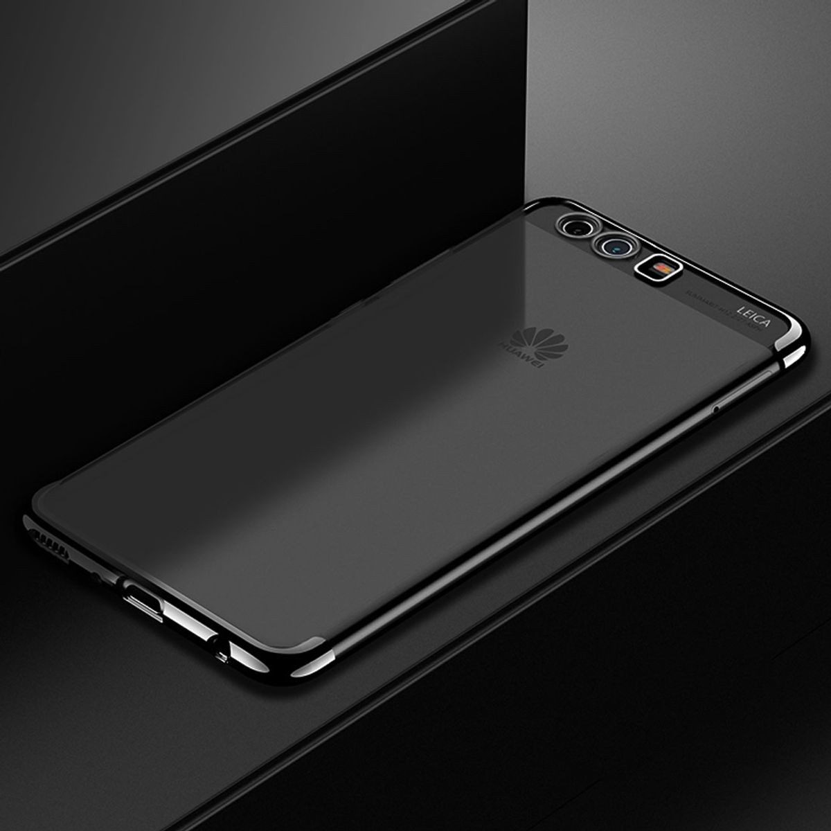König Design Handyhülle Huawei P10, Huawei P10 Handyhülle Backcover Schwarz