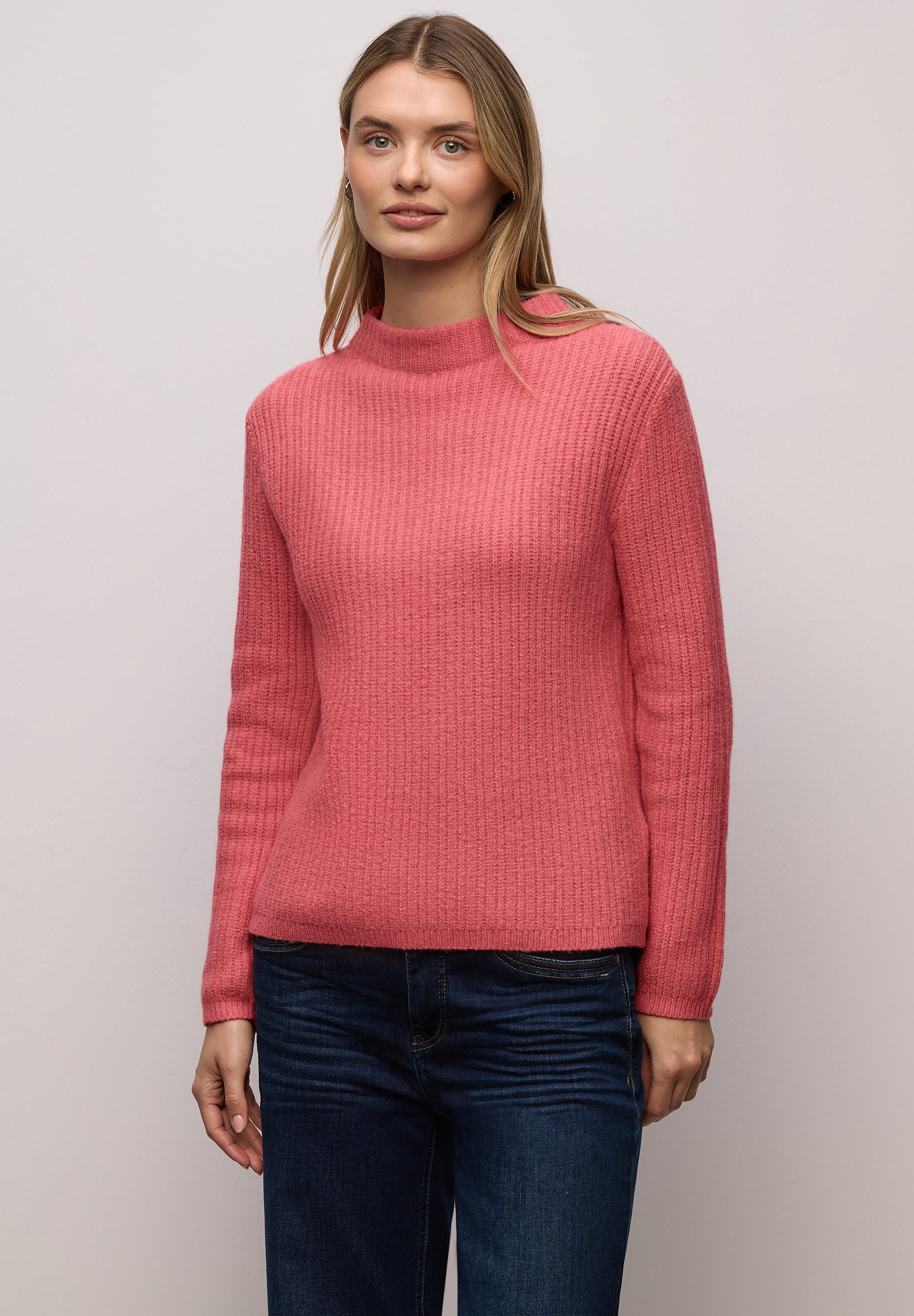 STREET ONE Stehkragenpullover mit Struktur-Optik